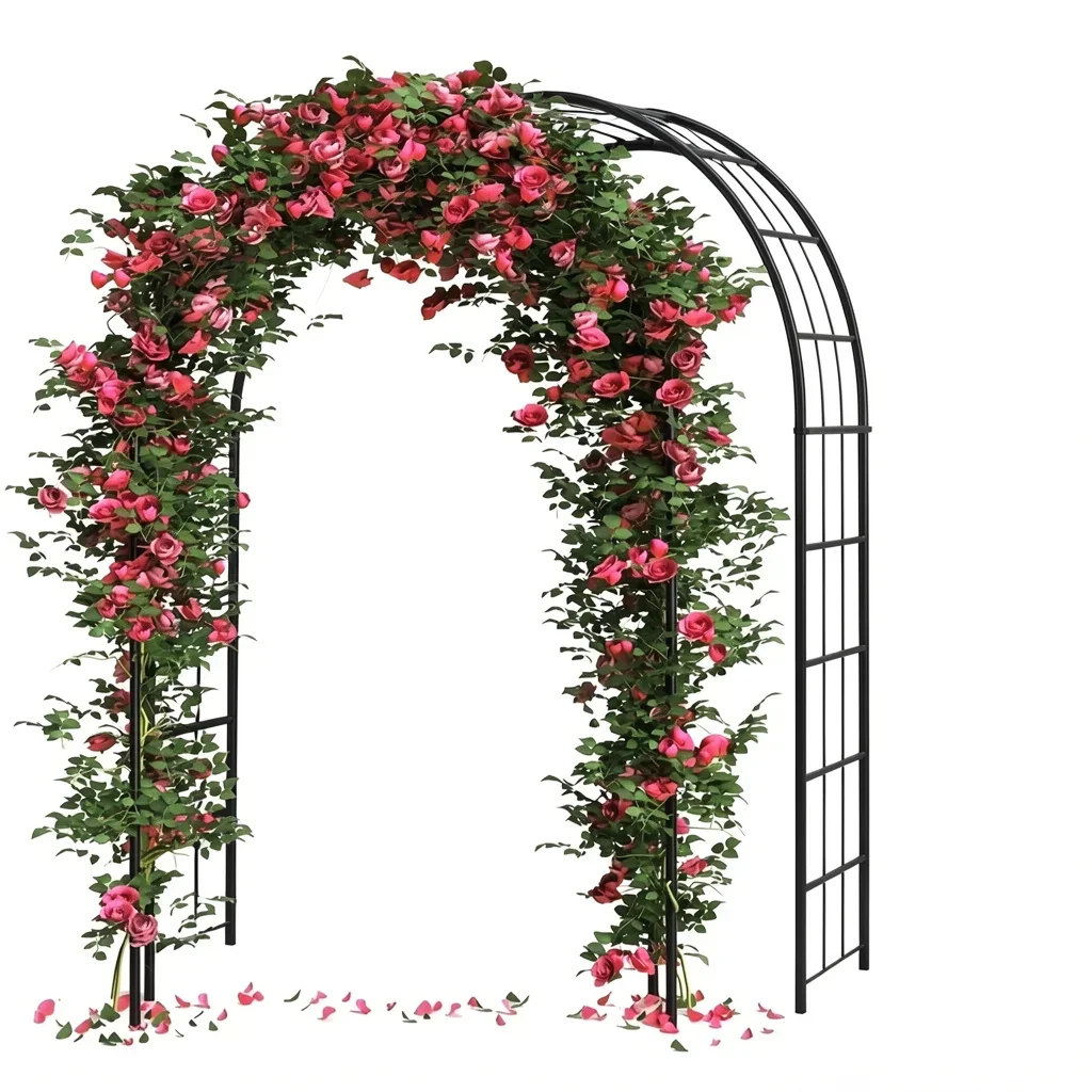 Metal Garden Arch Trellis for Climbing Plants, 4.6–6.4 Ft Wide