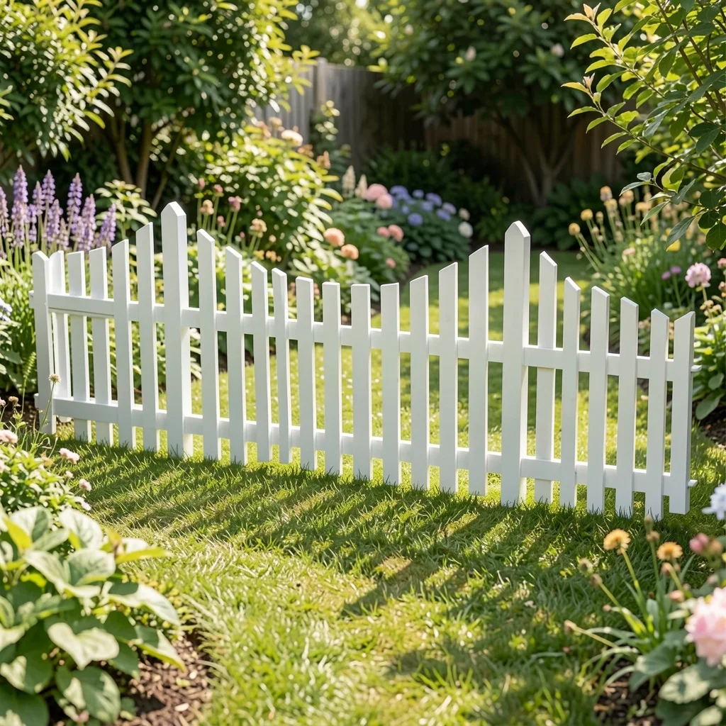White Garden Fence Panels, Set of 10 lifestyle