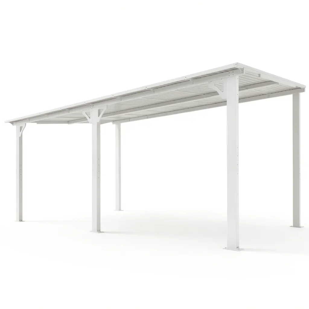10×16 ft Wall-Mounted Hard Top Metal Gazebo Pergola