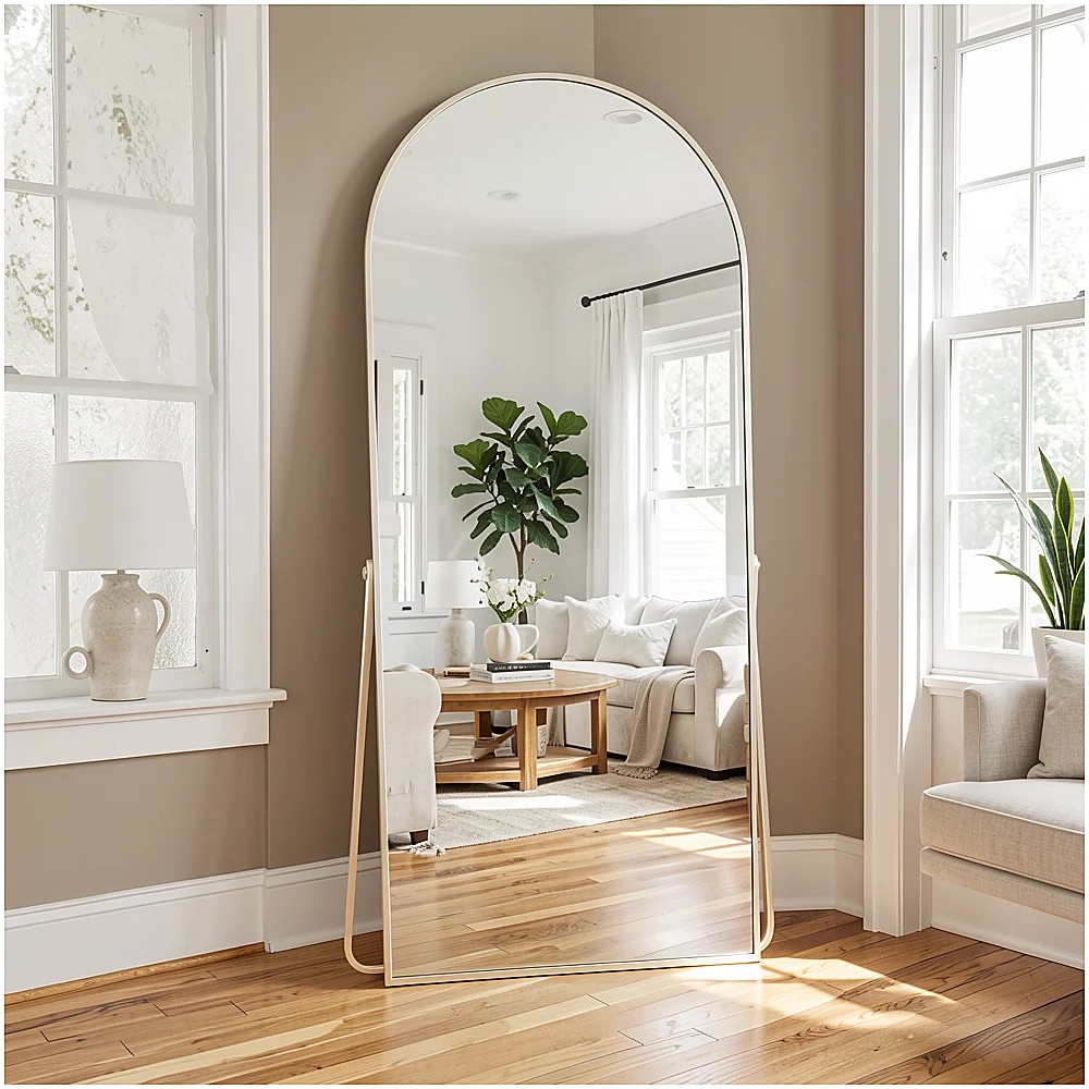The Full-Length Arched Mirror — Aluminum Frame, Floor or Wall lifestyle
