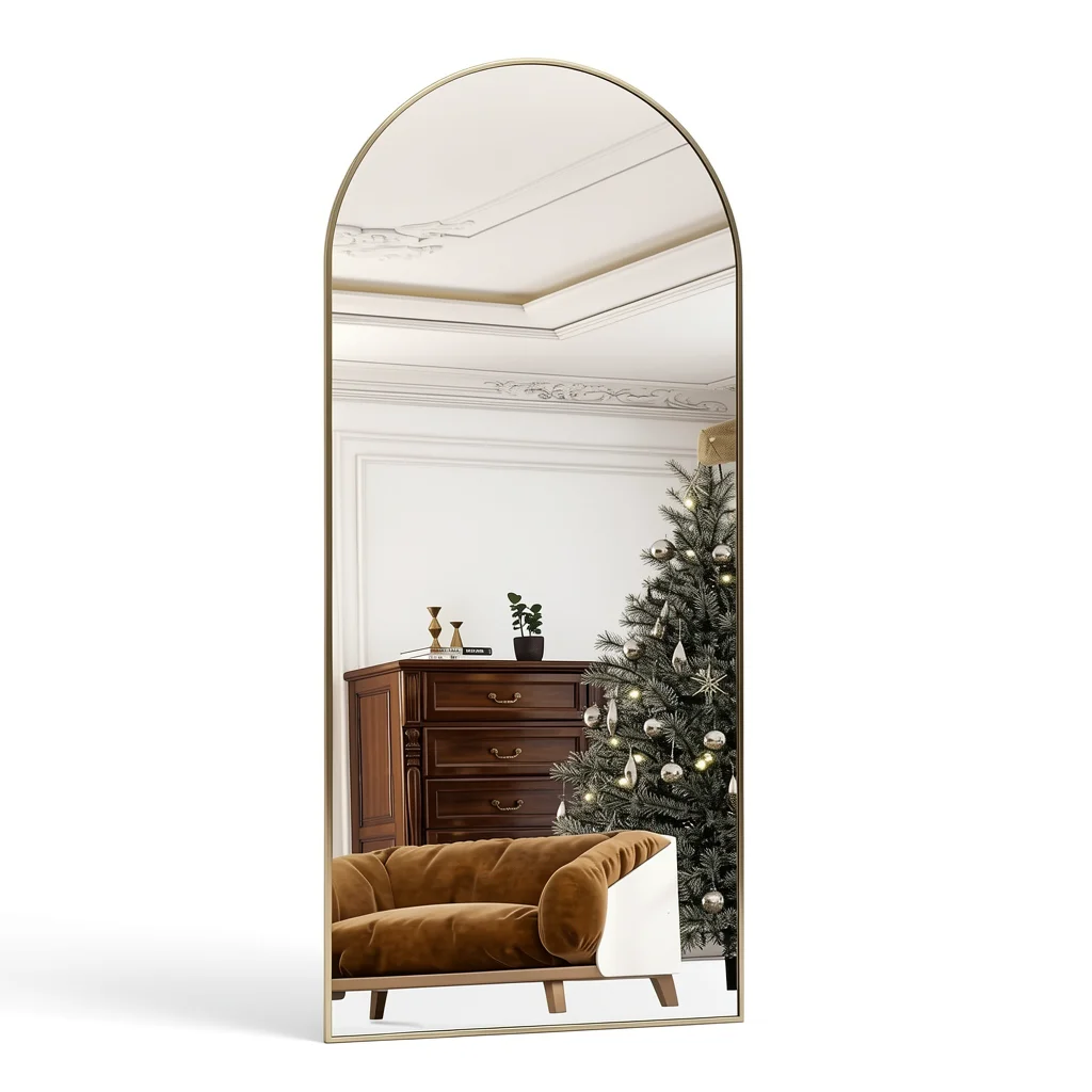 The Full-Length Arched Mirror — Aluminum Frame, Floor or Wall