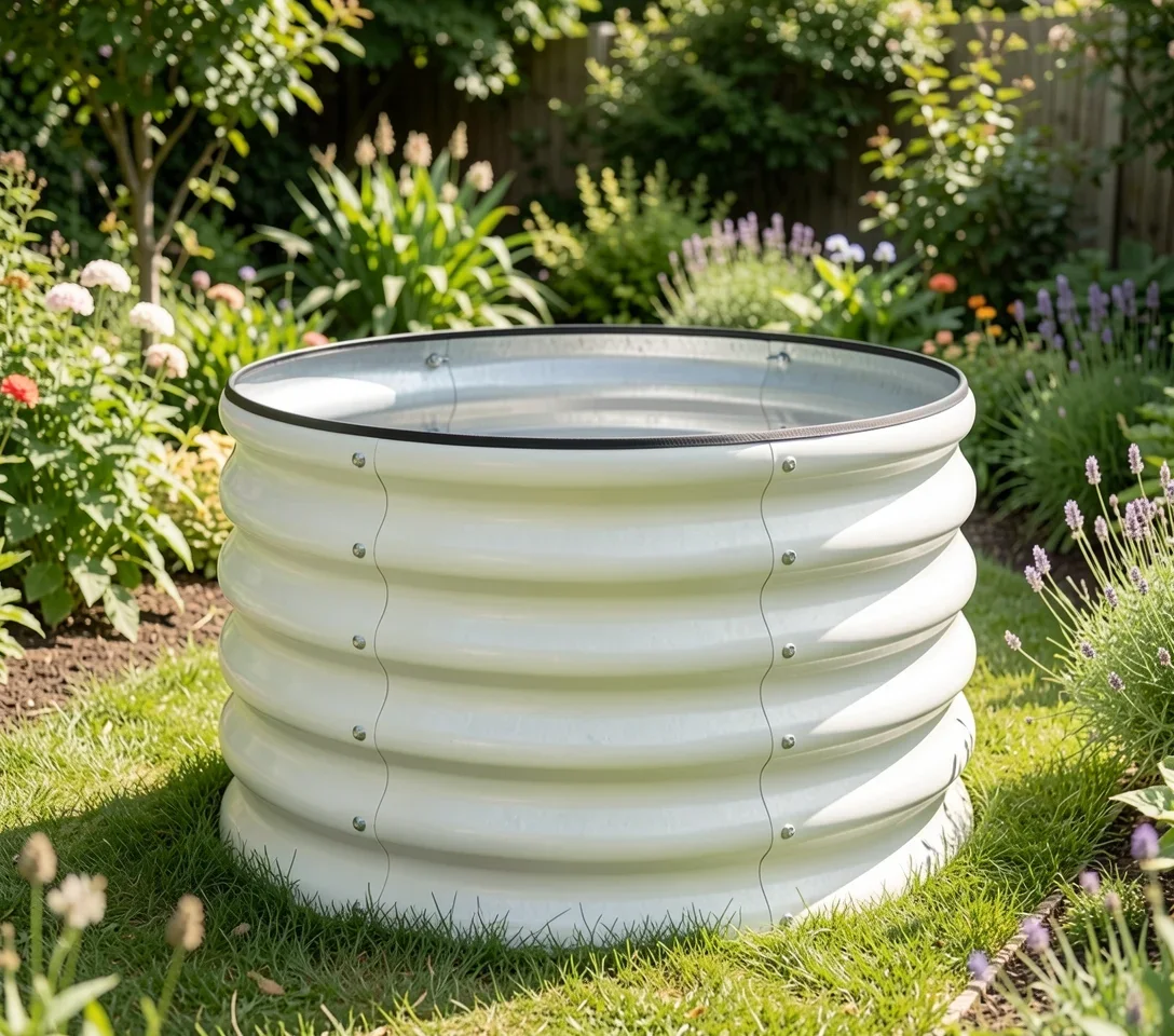 Round Galvanized Steel Raised Garden Bed, 2×2 ft lifestyle