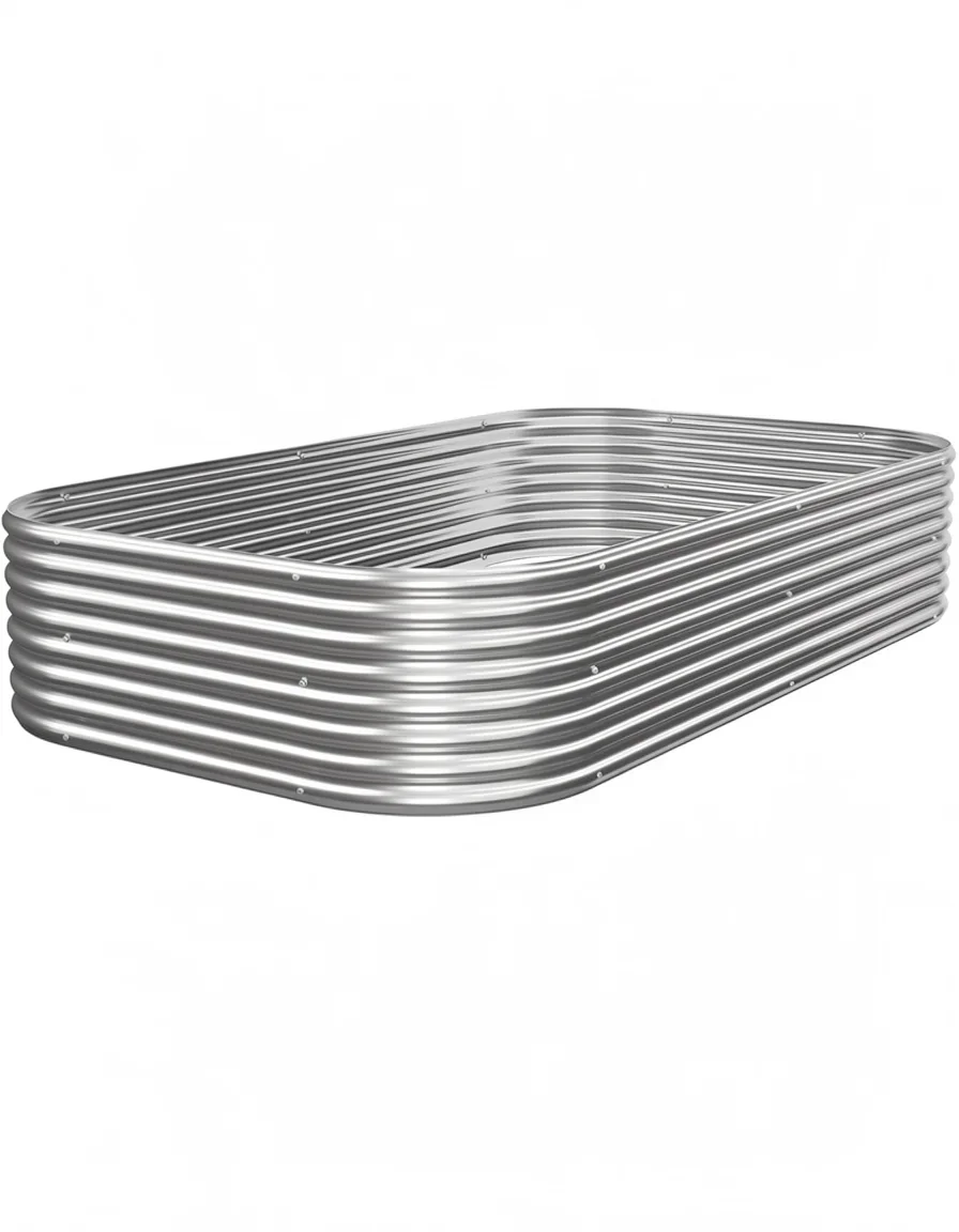 3-Piece Galvanized Steel Raised Garden Bed Set, 3×2 ft