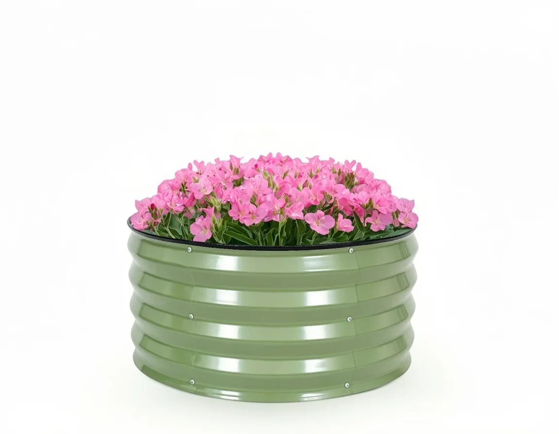 3-Piece Round Galvanized Raised Planter Bed Set