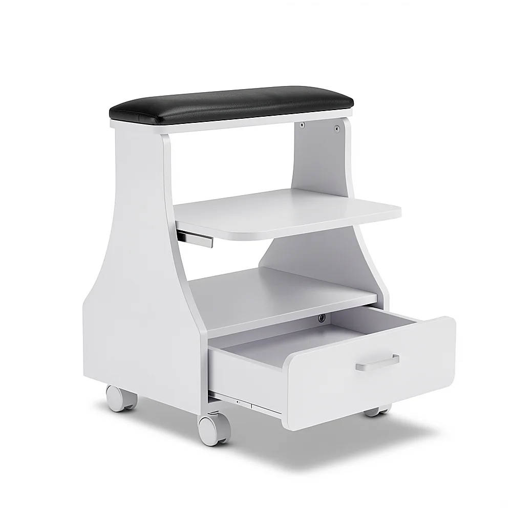Pedicure Cart and Foot Rest - 3-Tier Stool with Casters lifestyle
