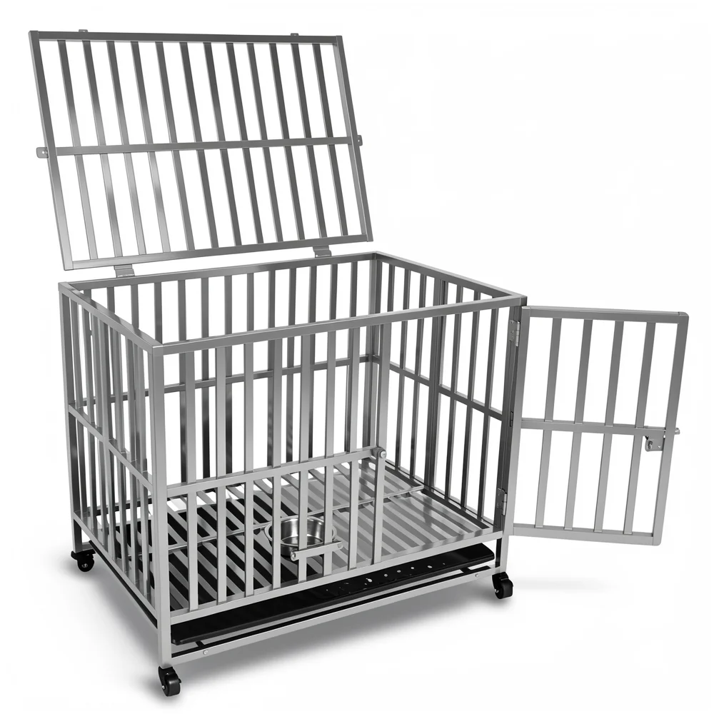 The Foldable Steel Crate — Double-Door with Wheels lifestyle