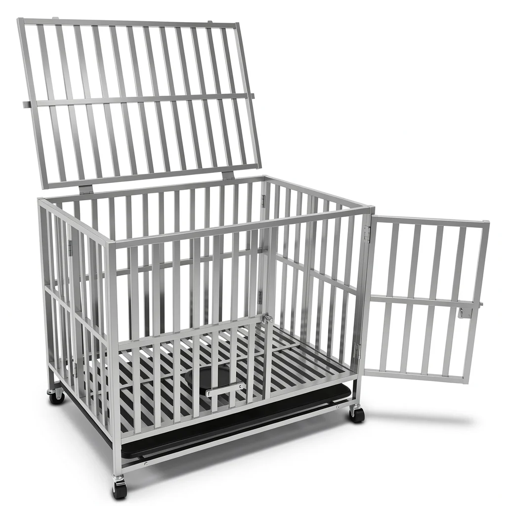 The Foldable Steel Crate — Double-Door with Wheels