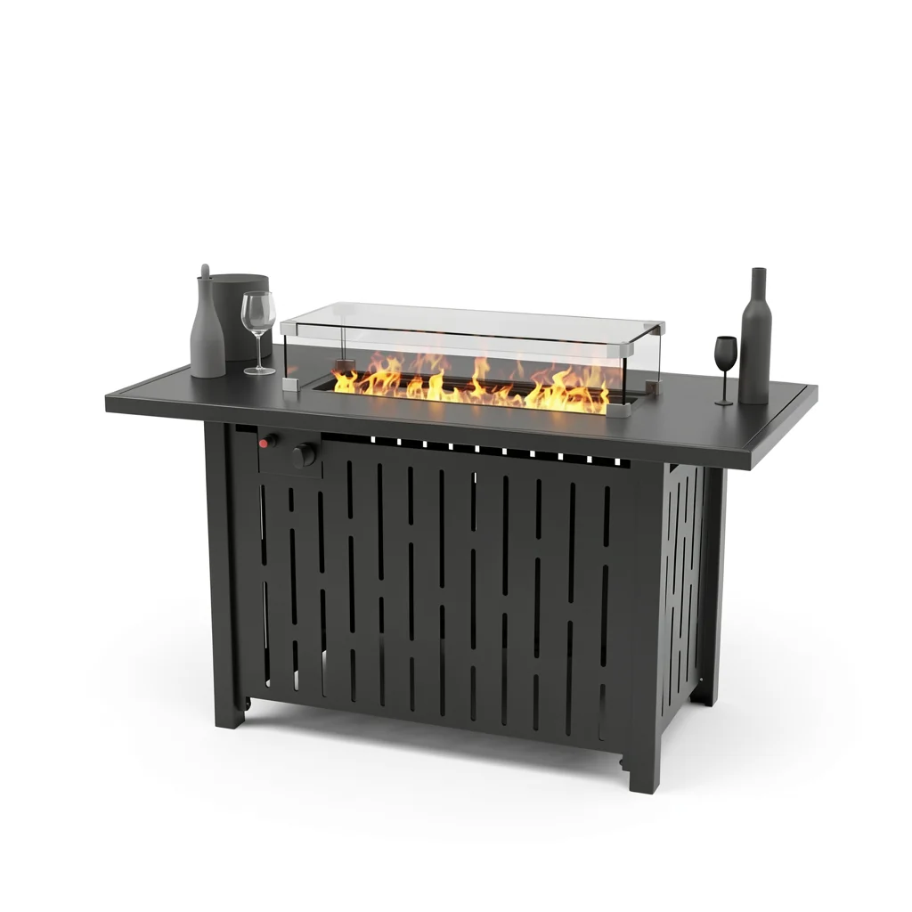 The Patio Fire Pit Table — Propane Steel with Cover