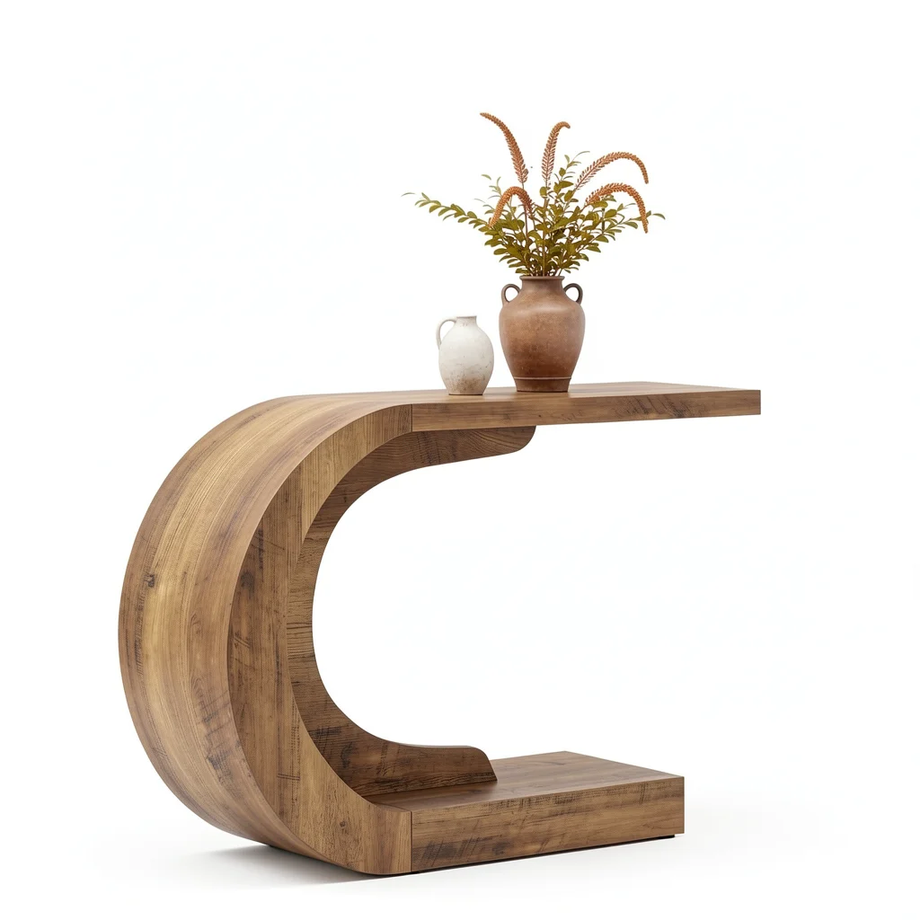 The C-Shaped Console — Rustic Entryway and Sofa Table