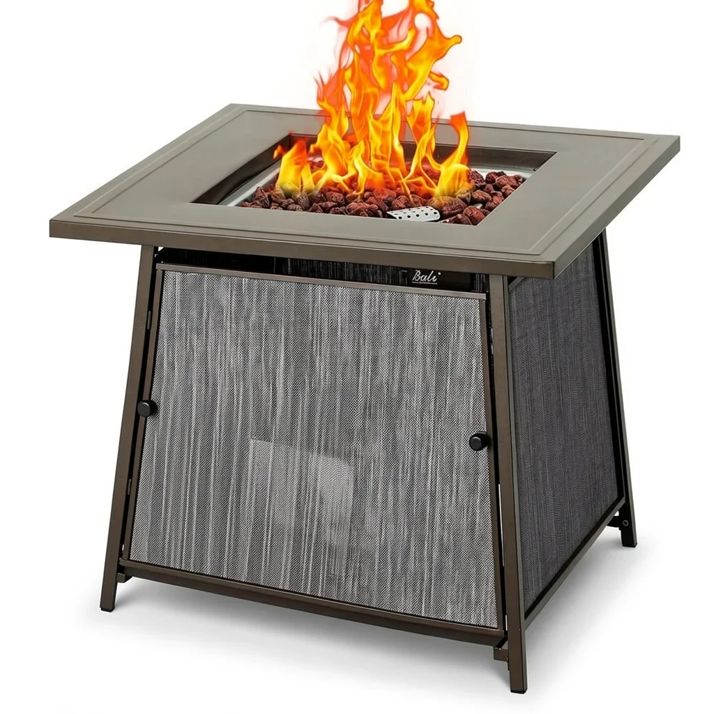 28-Inch Square Propane Fire Pit Table, 50,000 BTU