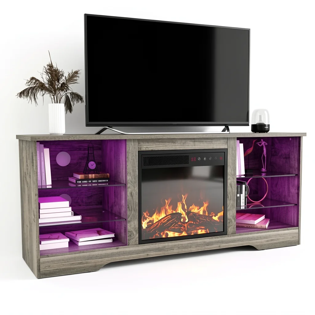 The Modern Hearth Console — Fireplace Entertainment Center