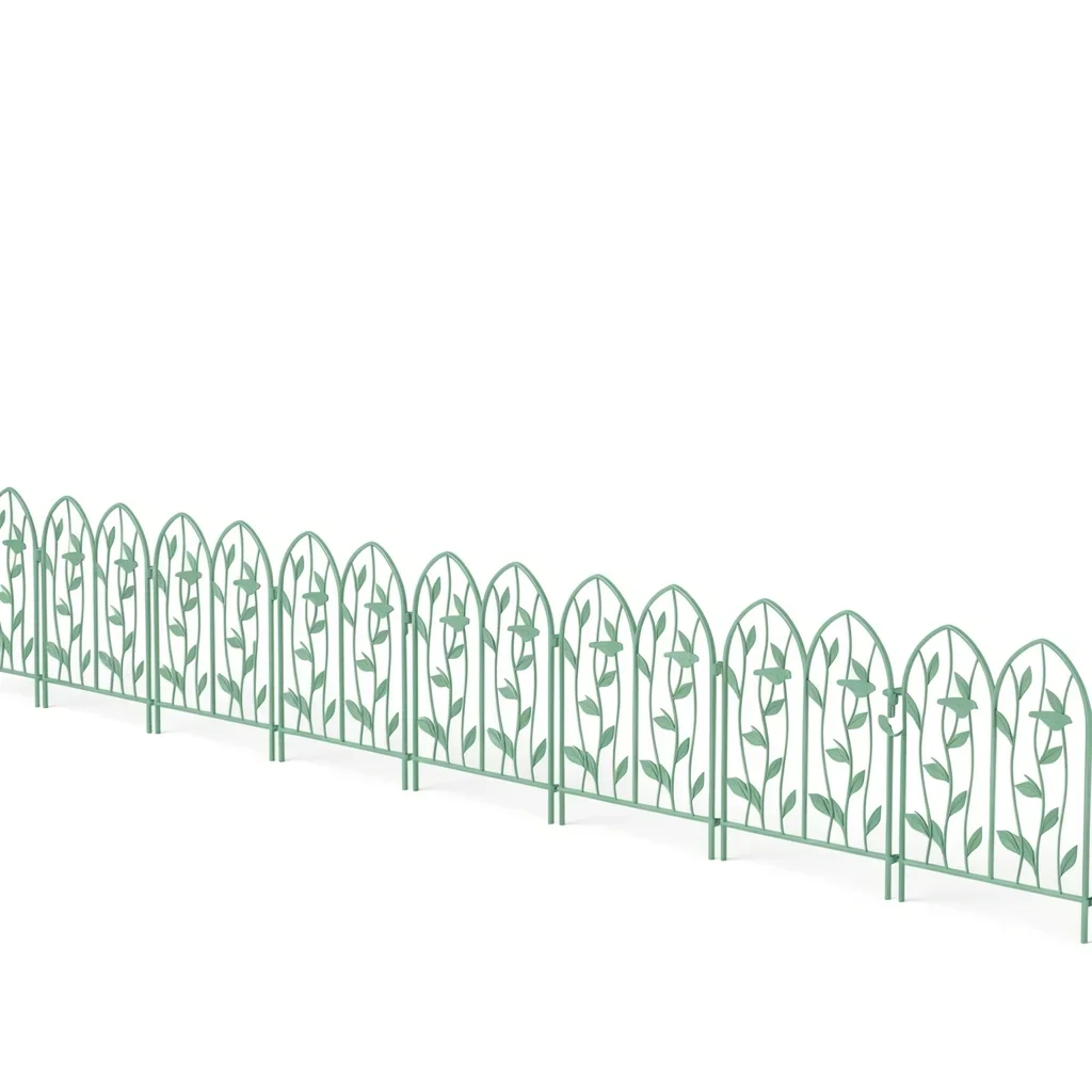 Set of 5 Powder-Coated Iron Balcony Fence & Flower Trellis Panels