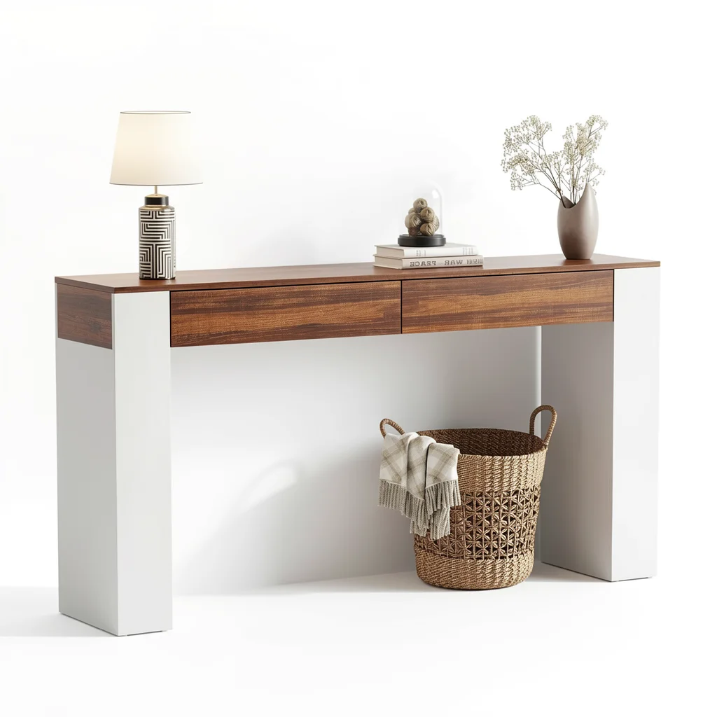 The Slim Entryway Console — Solid Wood with Drawers