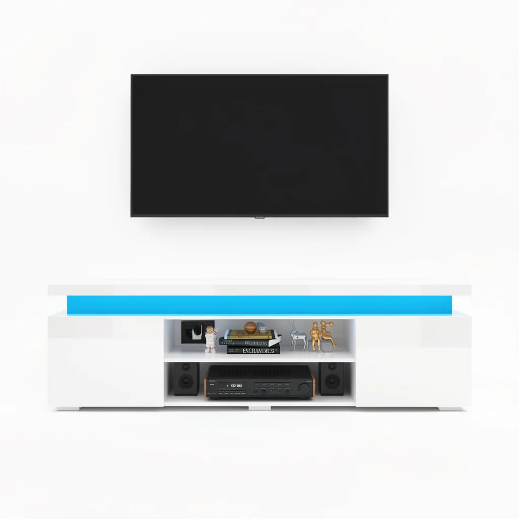 The High-Gloss Media Cabinet — LED TV Stand