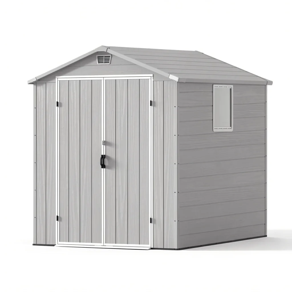 6×6 Ft Resin Storage Shed with Window and Floor