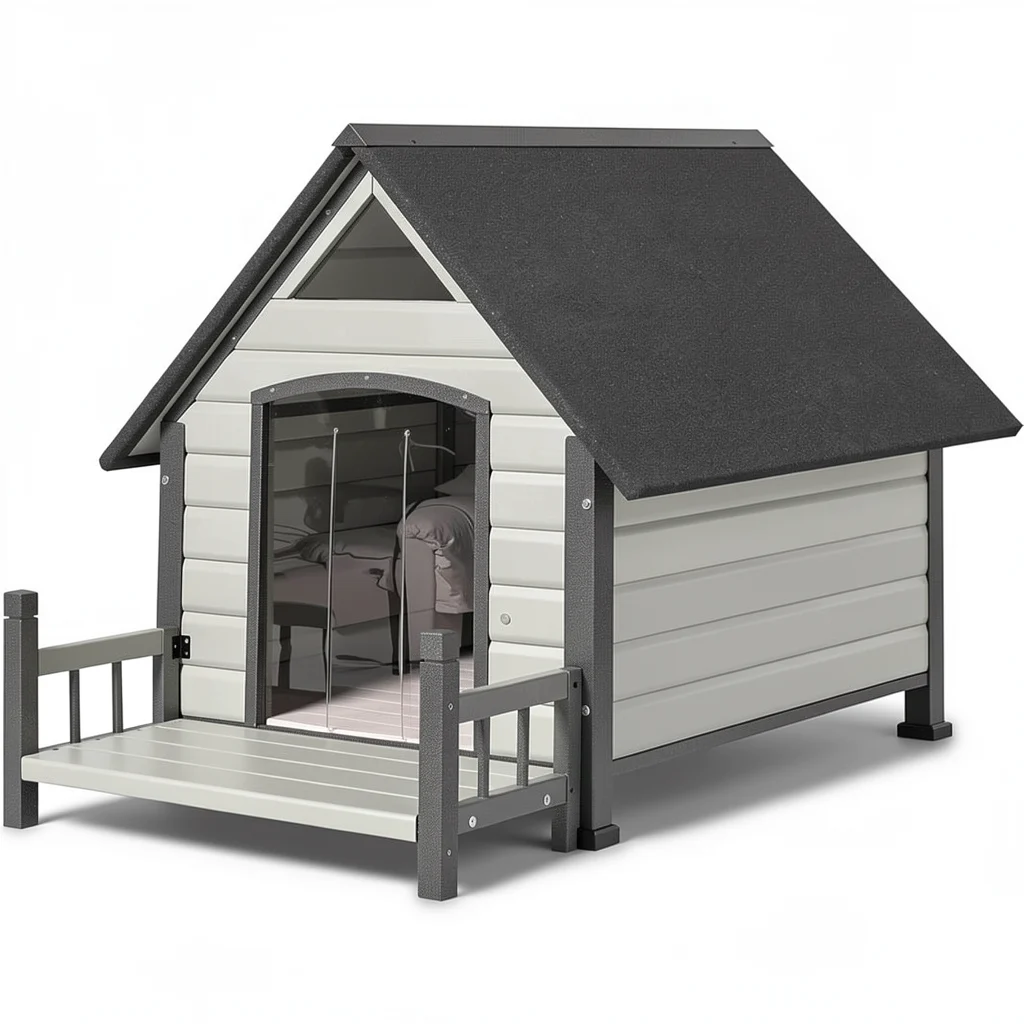 Aivituvin Outdoor Dog House - Metal Frame Weatherproof Kennel