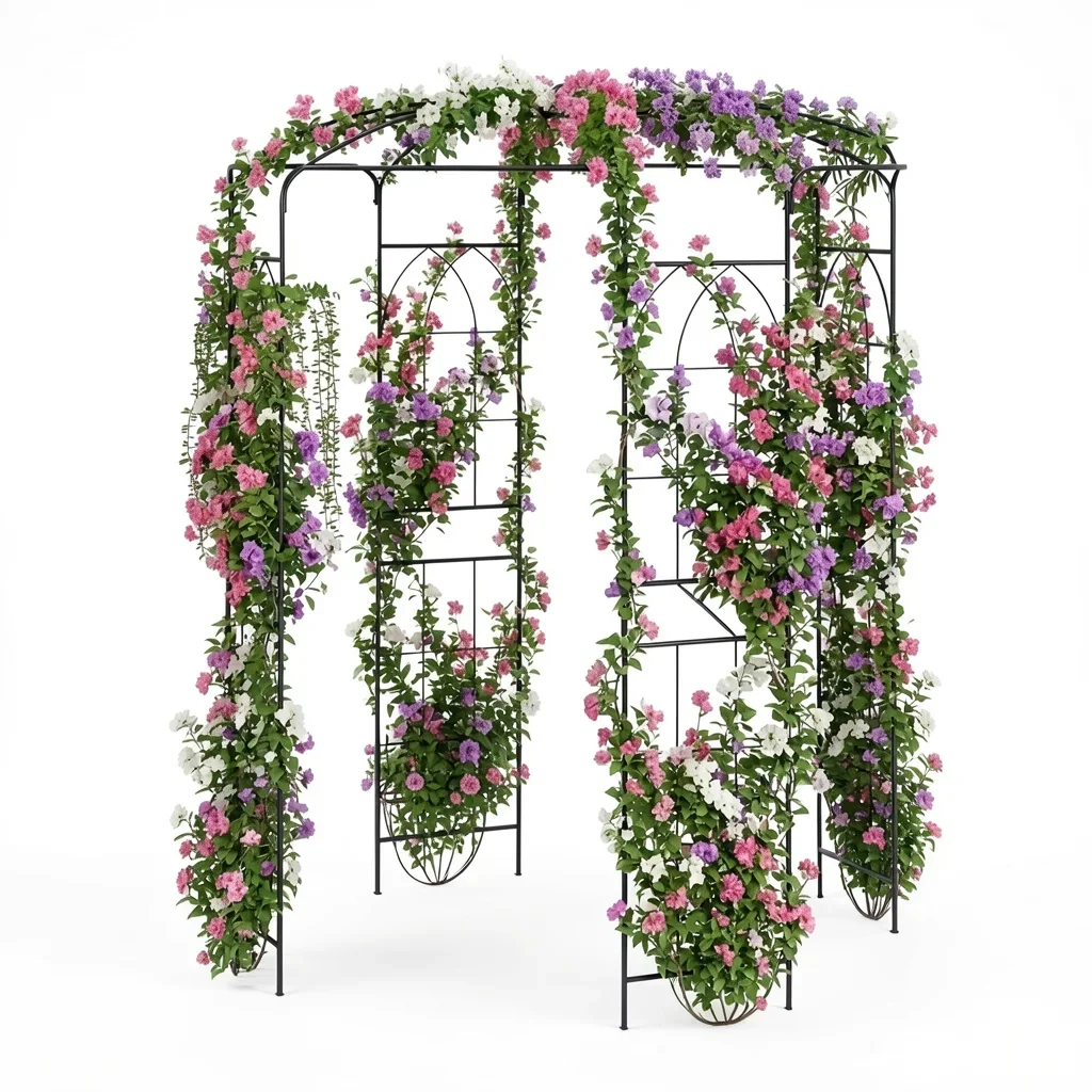 French-Style Birdcage Garden Arch Arbor, 9.3 ft Tall