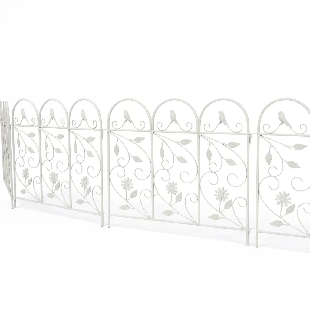 Bird-Motif Iron Art Modular Garden Trellis Panel