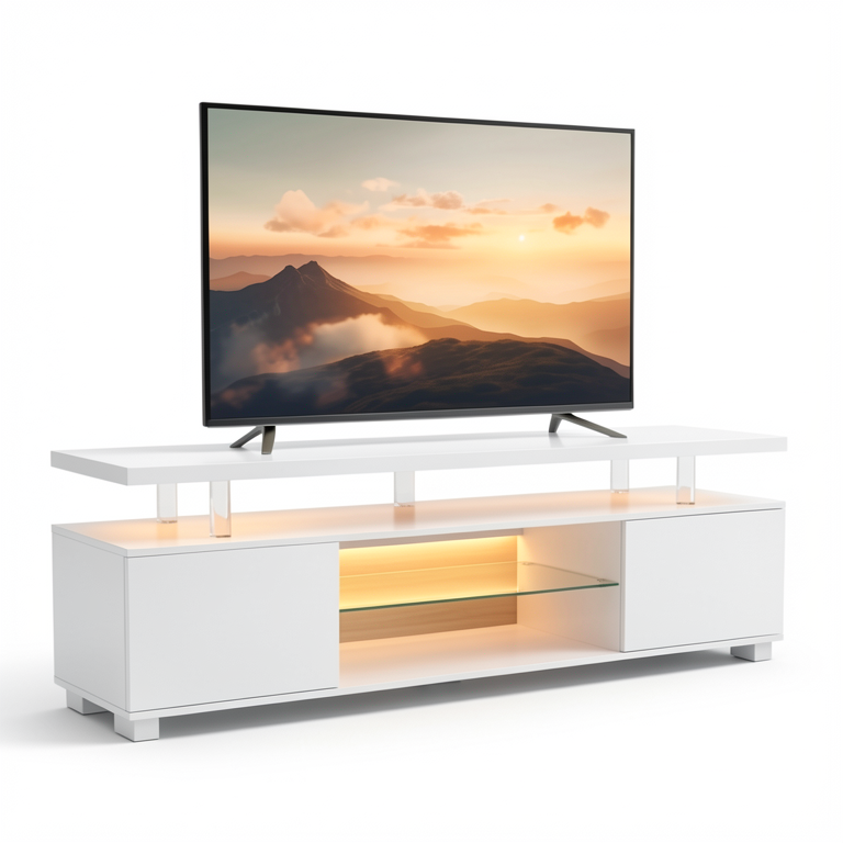 The White Entertainment Center — LED TV Stand