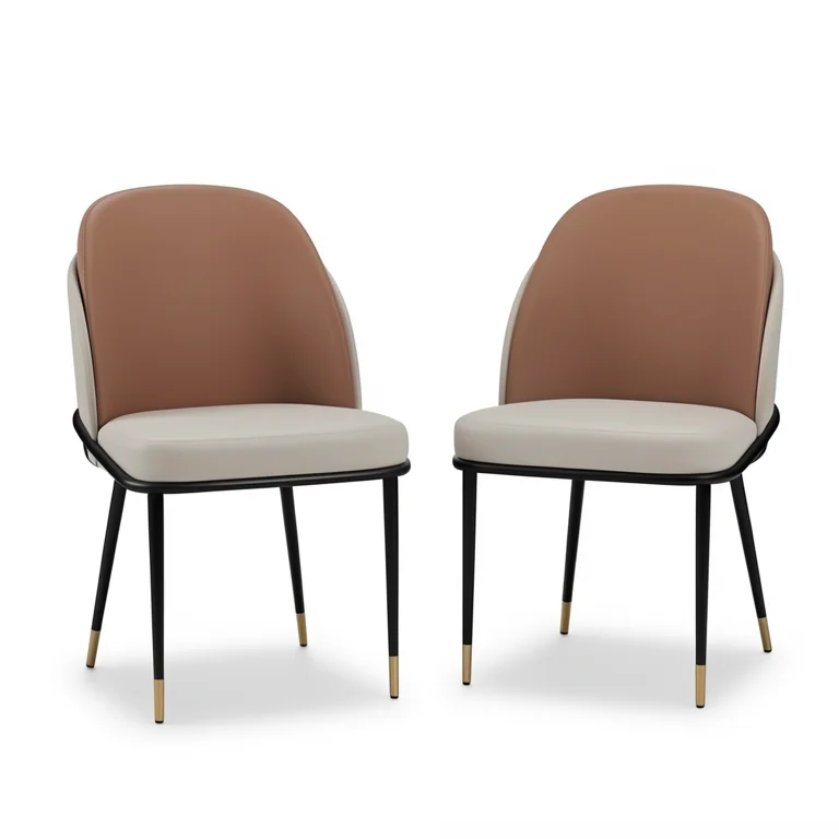 Faux Leather Dining Chairs, Set of 2 - Upholstered Seats lifestyle