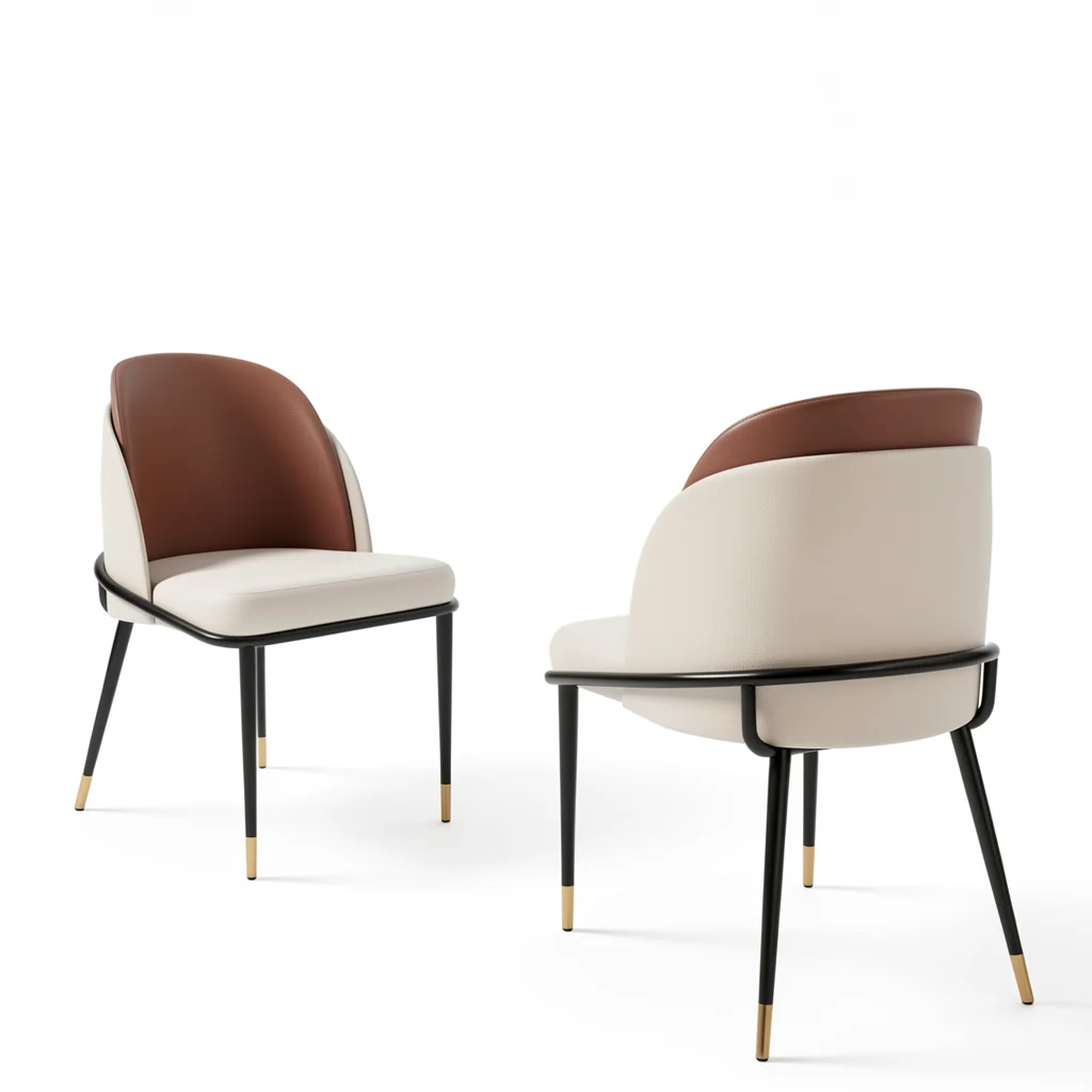 Faux Leather Dining Chairs, Set of 2 - Upholstered Seats