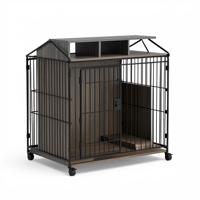 The Foldable Wooden Kennel — Hidden Dog Crate Furniture lifestyle