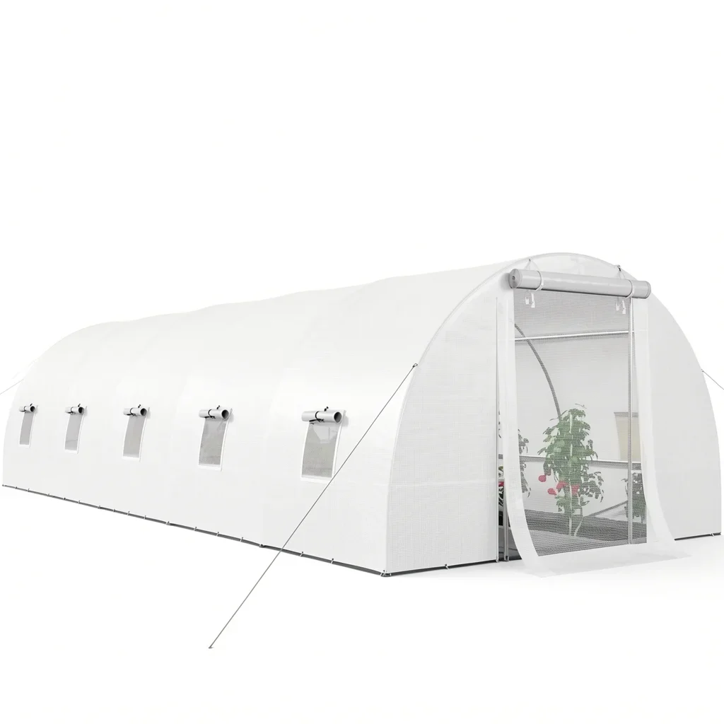 26×10 Ft Heavy-Duty Walk-In Tunnel Greenhouse