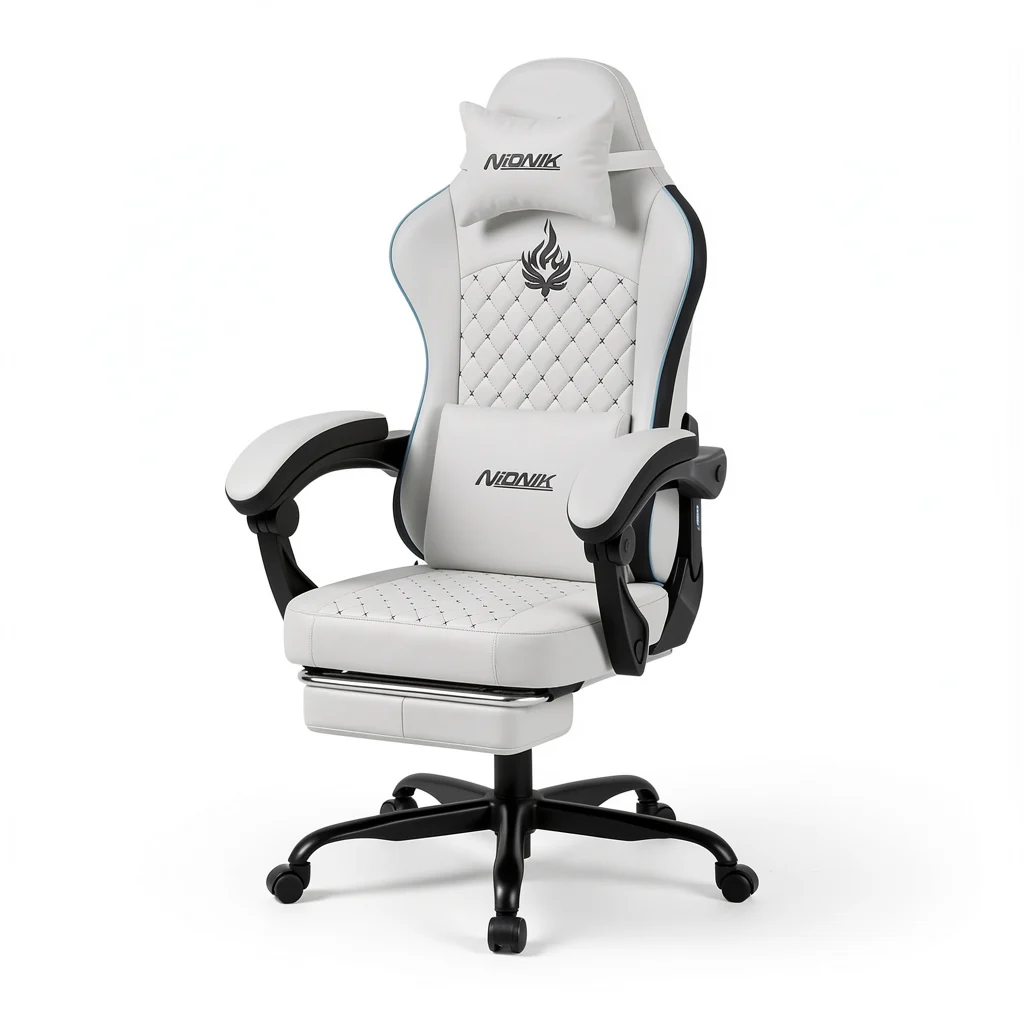The Linkage-Armrest Gaming Chair — Footrest, Reclines