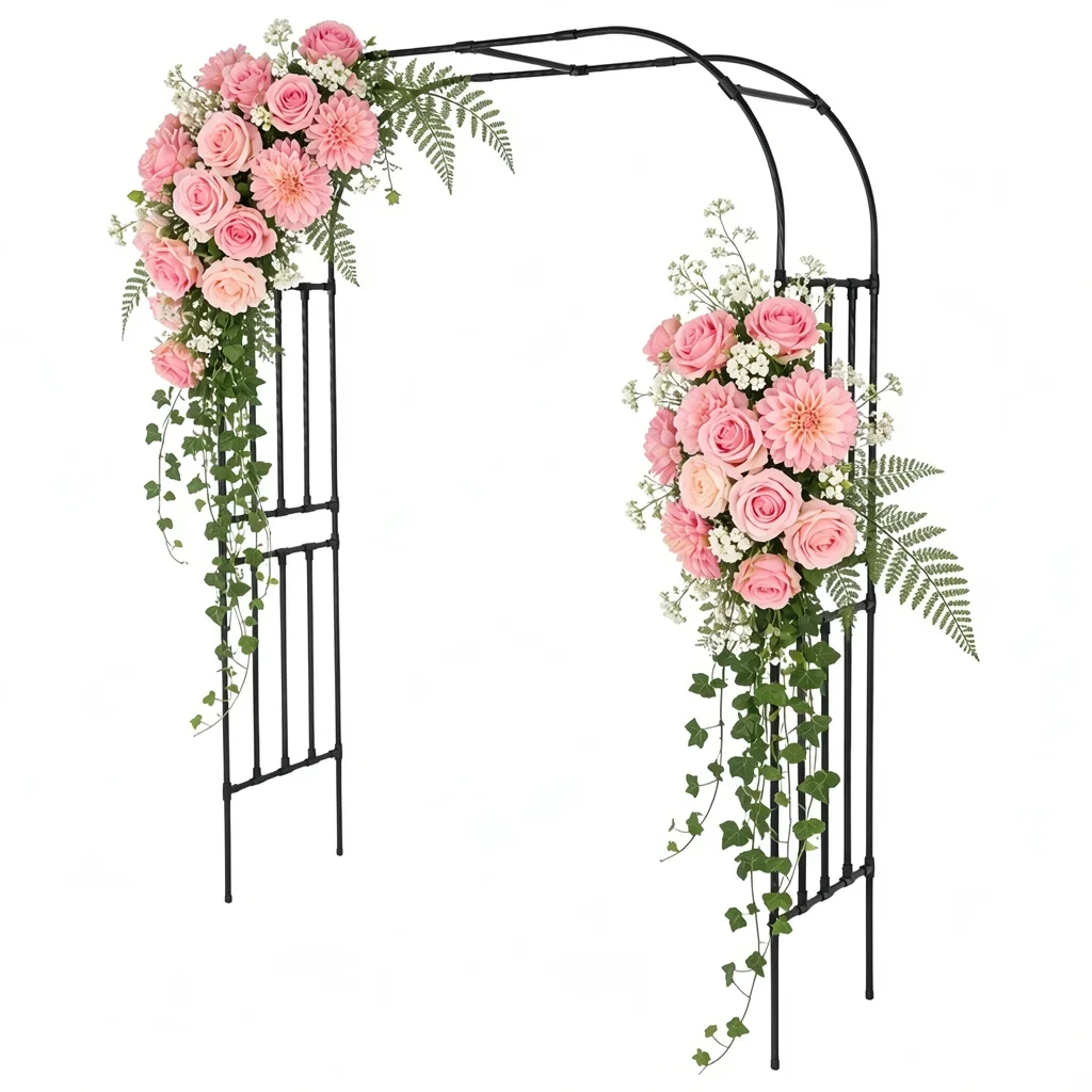 Metal Garden Arch Trellis for Climbing Plants, Up to 118-Inch