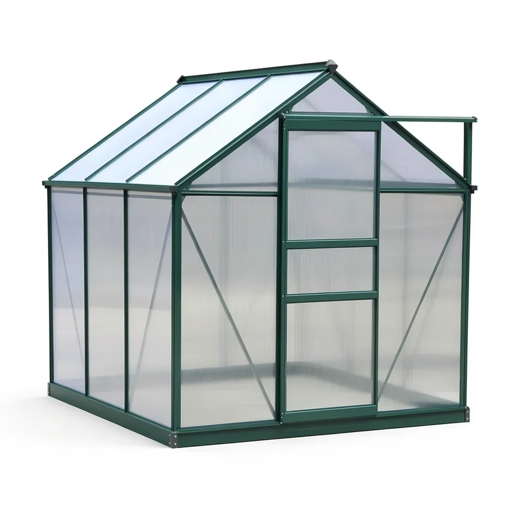6×6 ft Aluminum Frame Polycarbonate Walk-In Greenhouse