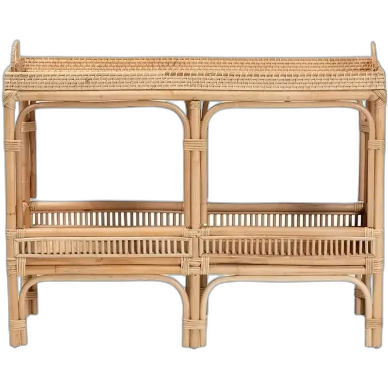 The Lombok Rattan Console — Bohemian Natural Brown Entryway Table