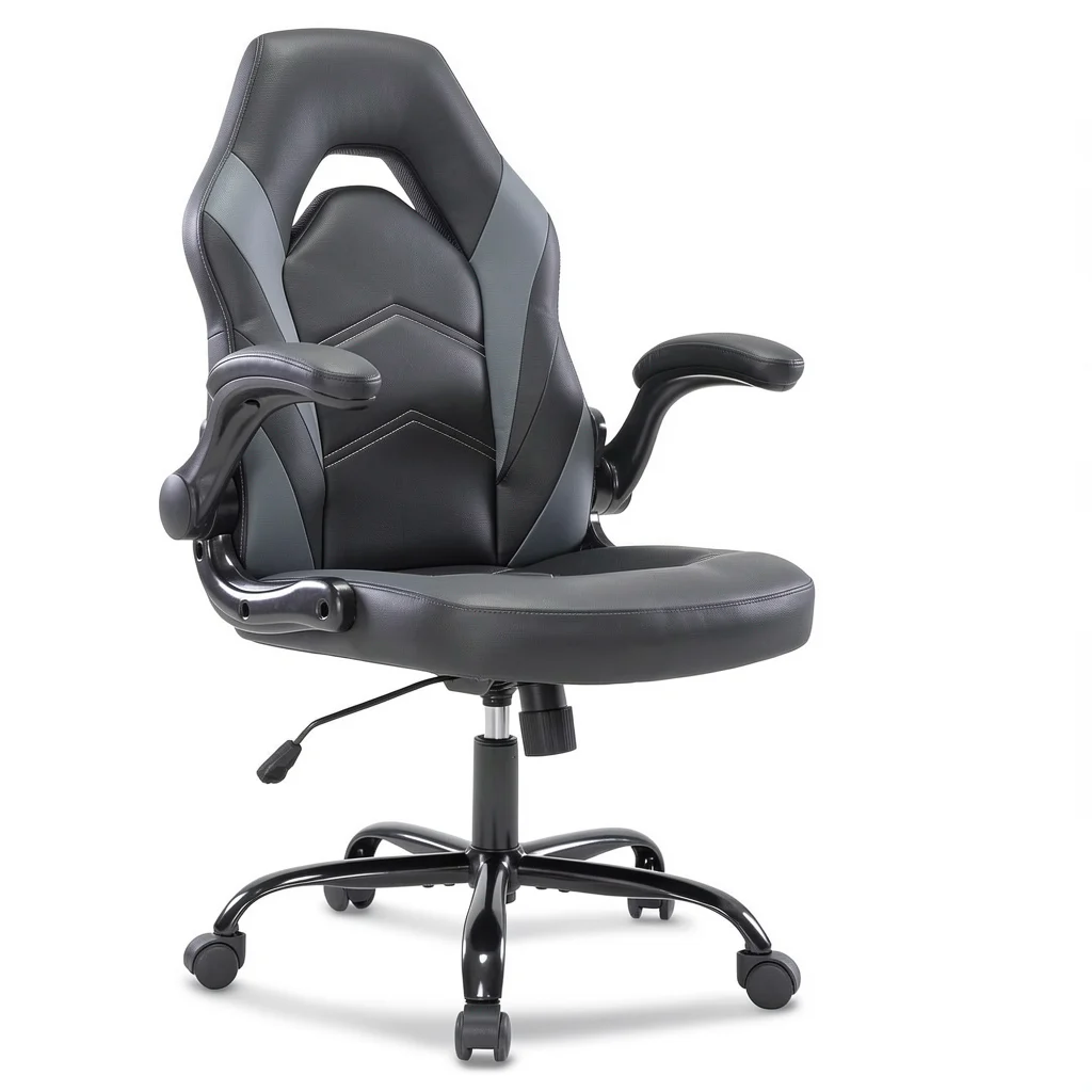 The Flip-Armrest Gaming Chair — Rocking Mode, PU Leather