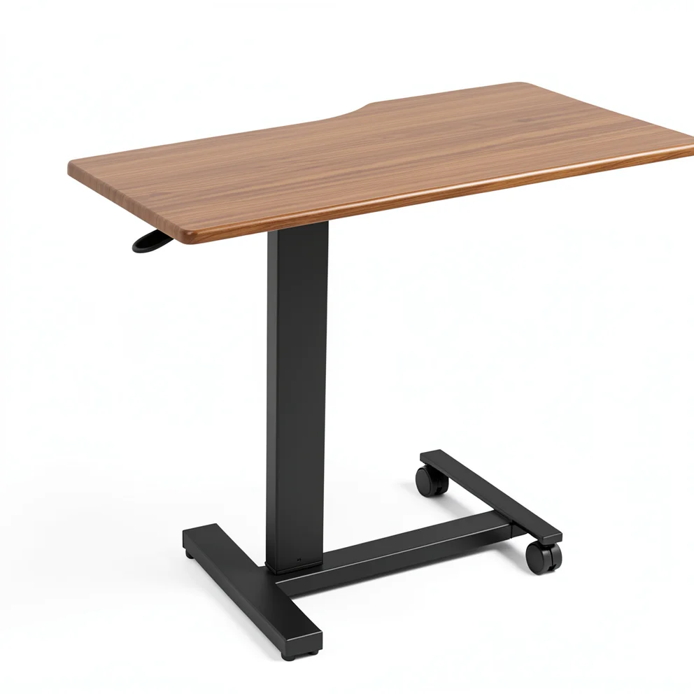 Rolling Overbed Laptop Desk - Adjustable C-Shape Table