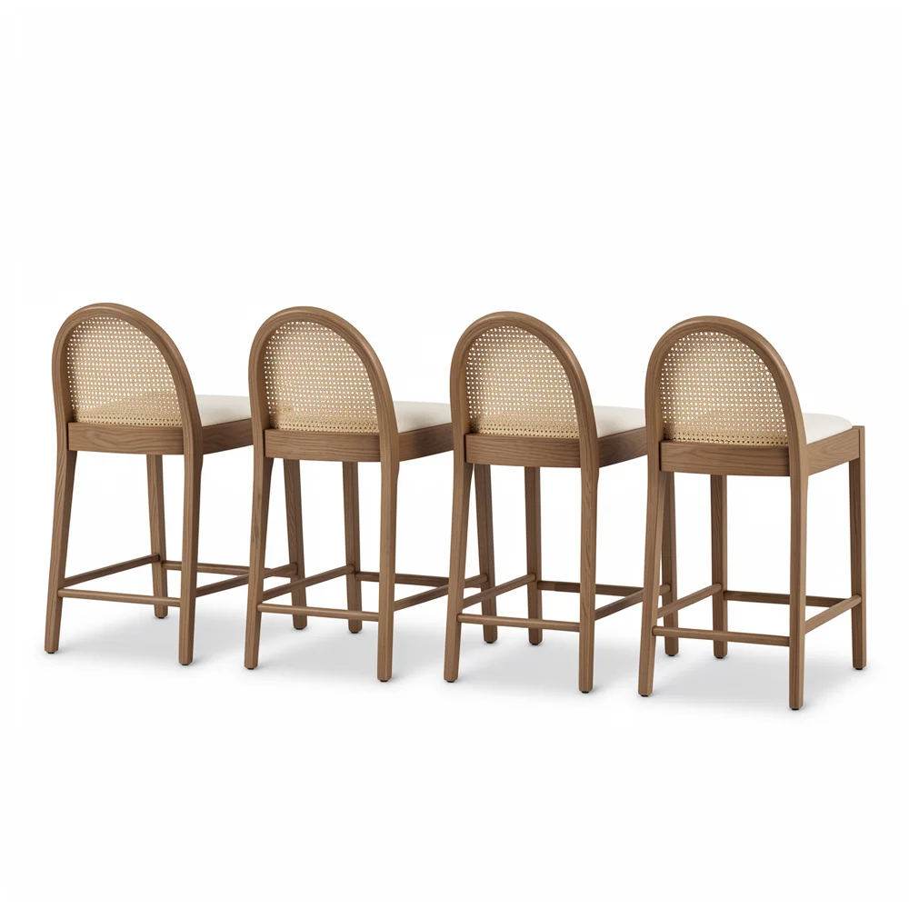 The Linen Counter Stool Set — Modern Upholstered Seats