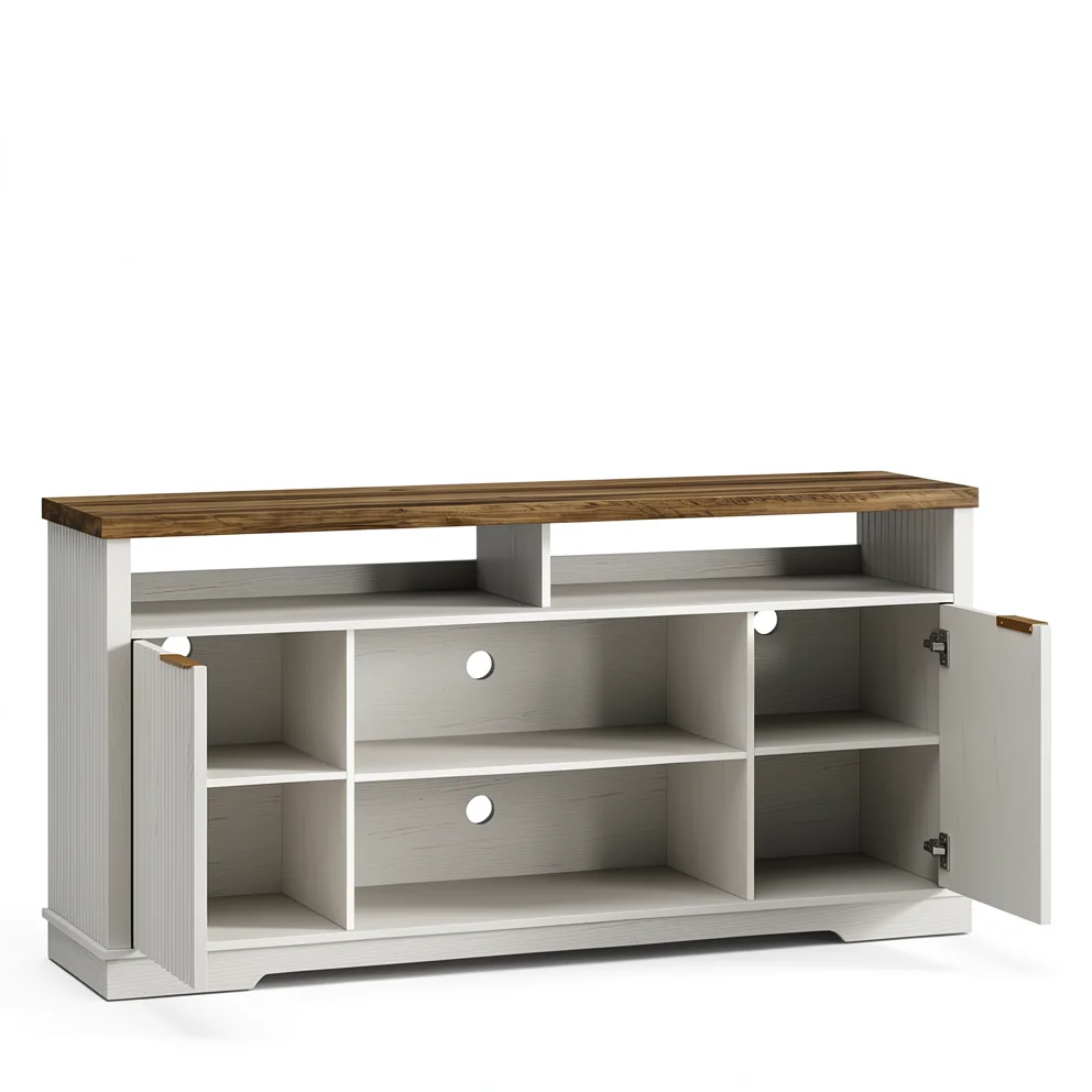 The Fluted Media Console — Modern Storage TV Stand