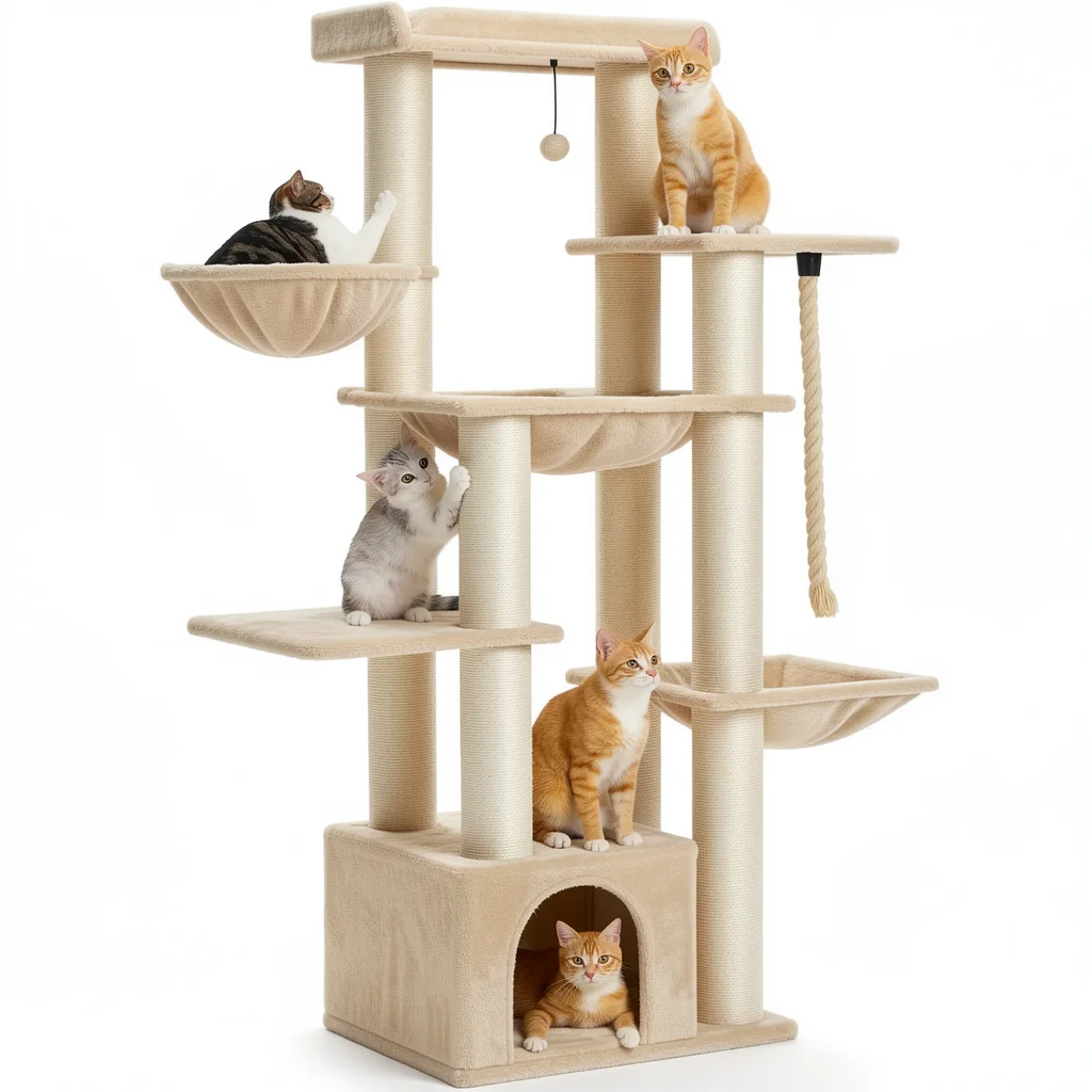 The Adult-Cat Tower — Sisal Posts and Multi-Level Perches lifestyle