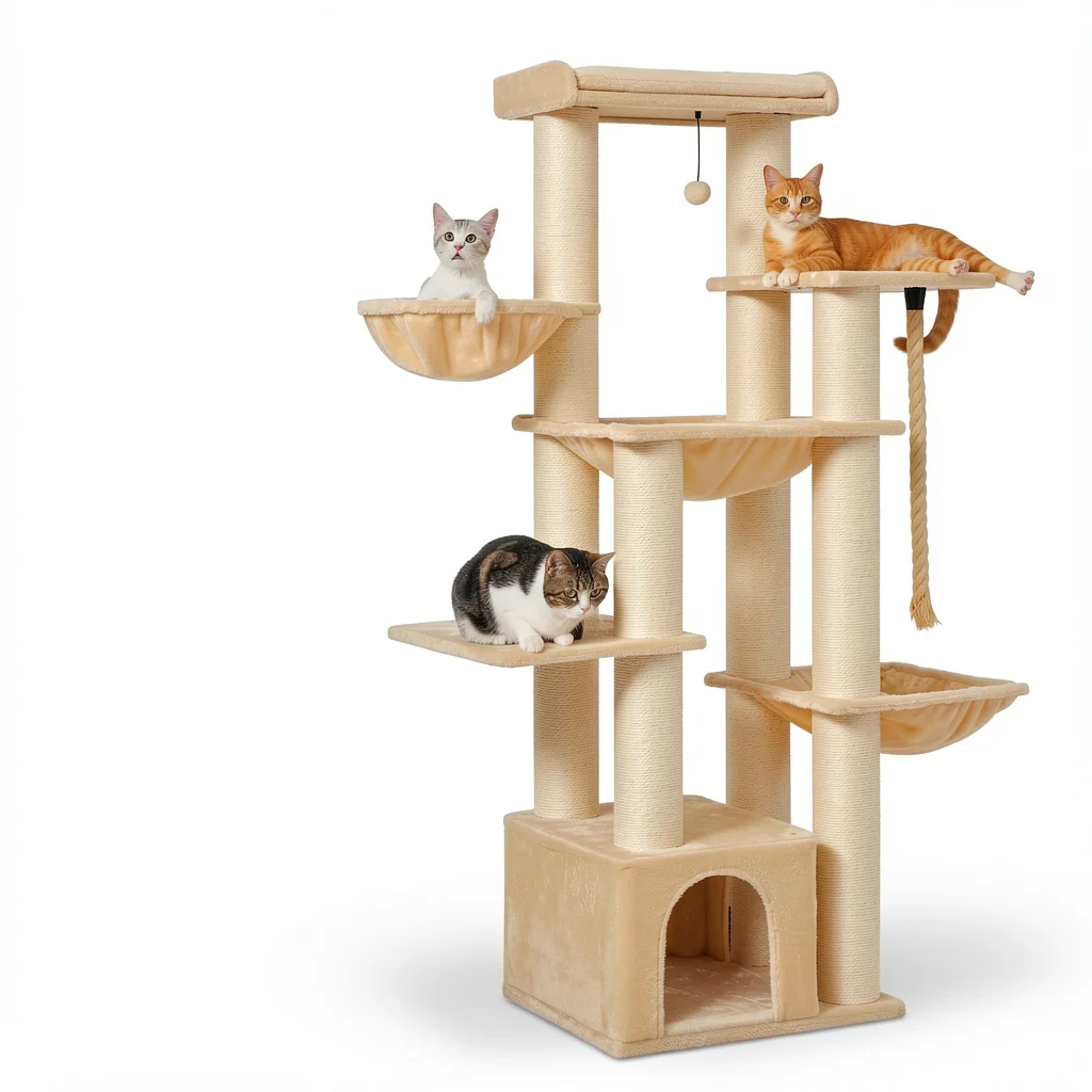 The Adult-Cat Tower — Sisal Posts and Multi-Level Perches