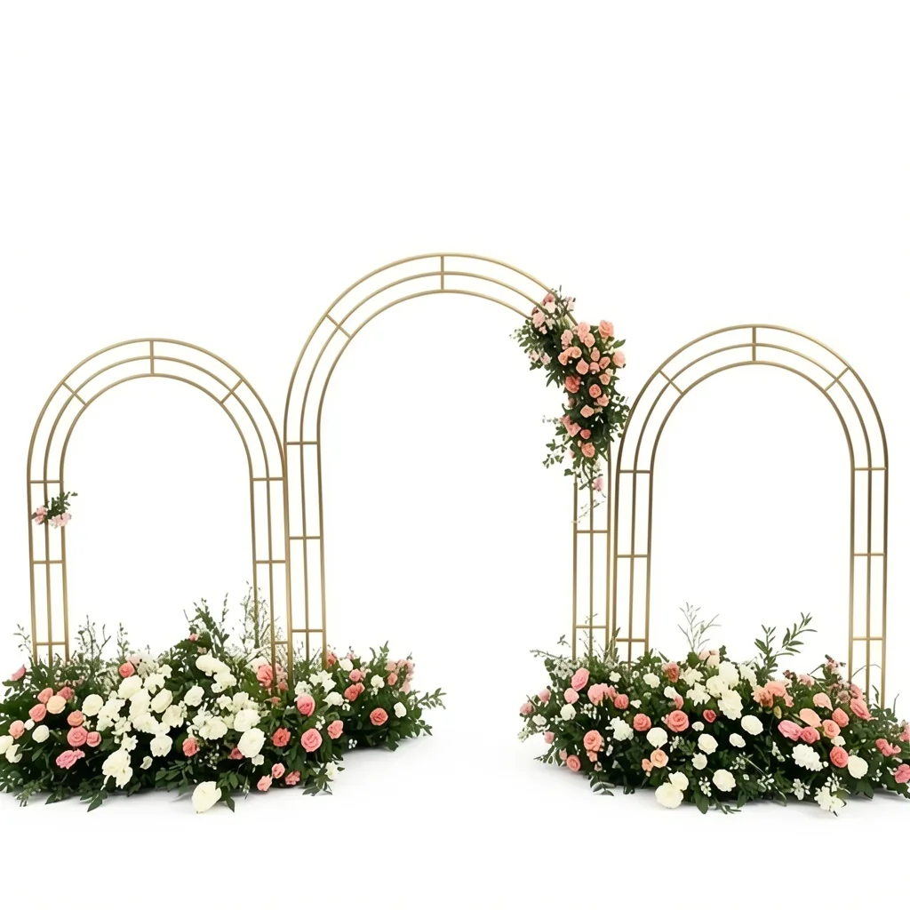 Gold-Plated Stainless Steel Wedding Arch Stand