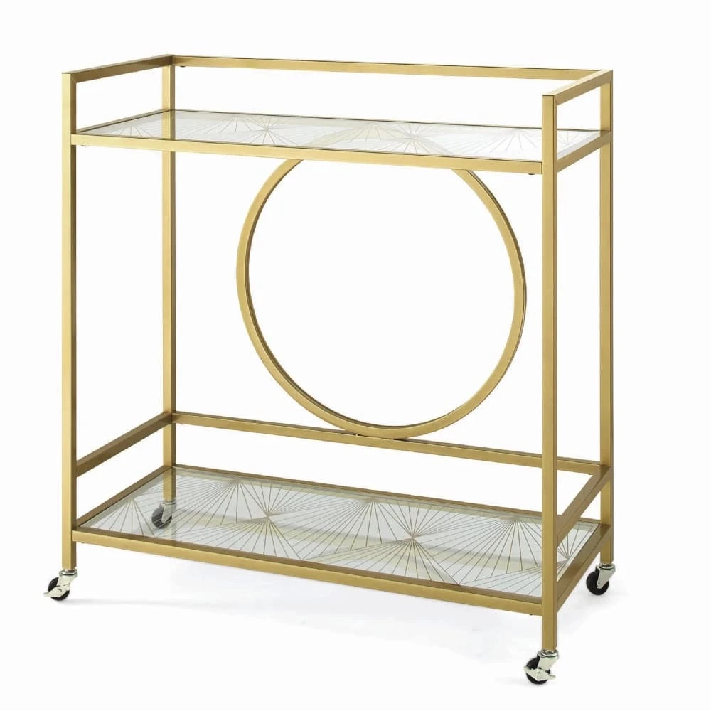 The Nola Gold Bar Cart — Mid-Century Metal and Glass