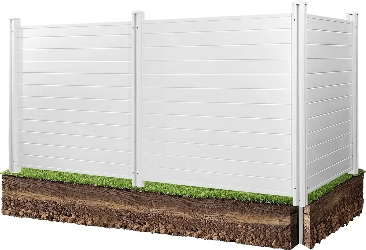 3-Panel PVC Privacy Screen Fence for AC Units and Trash Bins