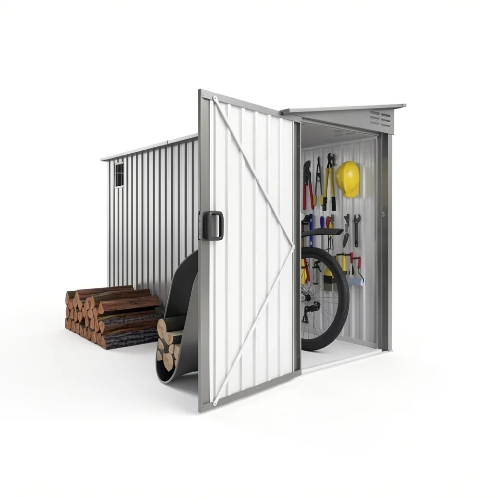 Steel Garden Storage Shed with Lockable Door and Window