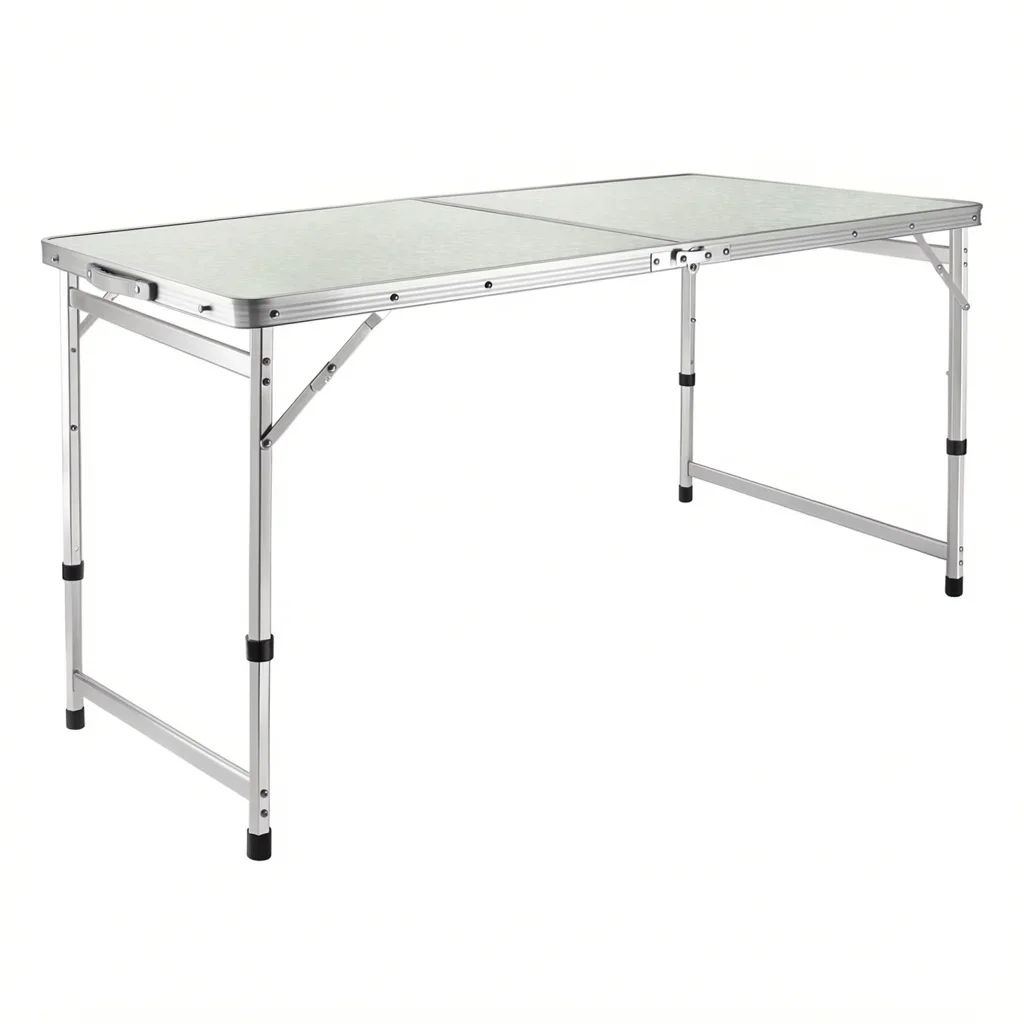 Height-Adjustable Aluminum Folding Outdoor Table