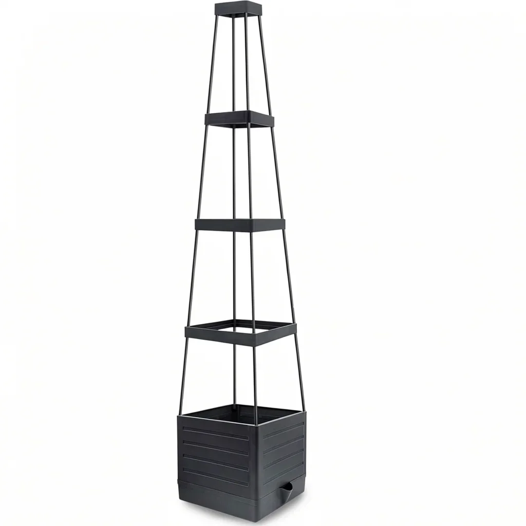 Self-Watering Raised Planter Box with 57" Climbing Trellis