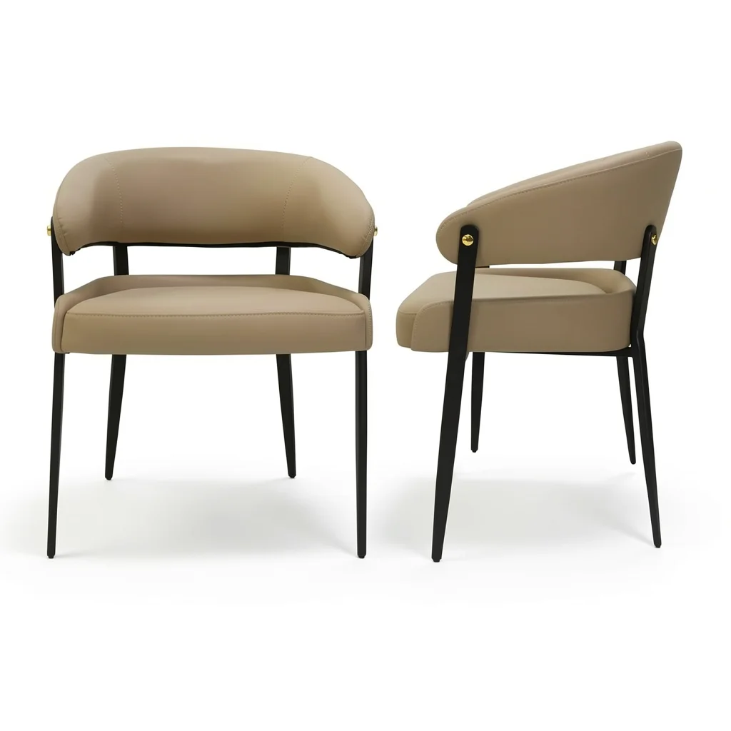 Microfiber Leather Dining Chairs, Set of 2 - Upholstered Seats