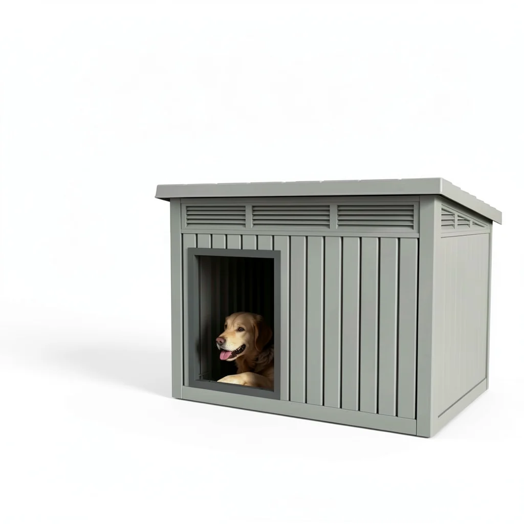 Plastic Dog House - Flip-Up Roof and Ventilated Indoor/Outdoor Design