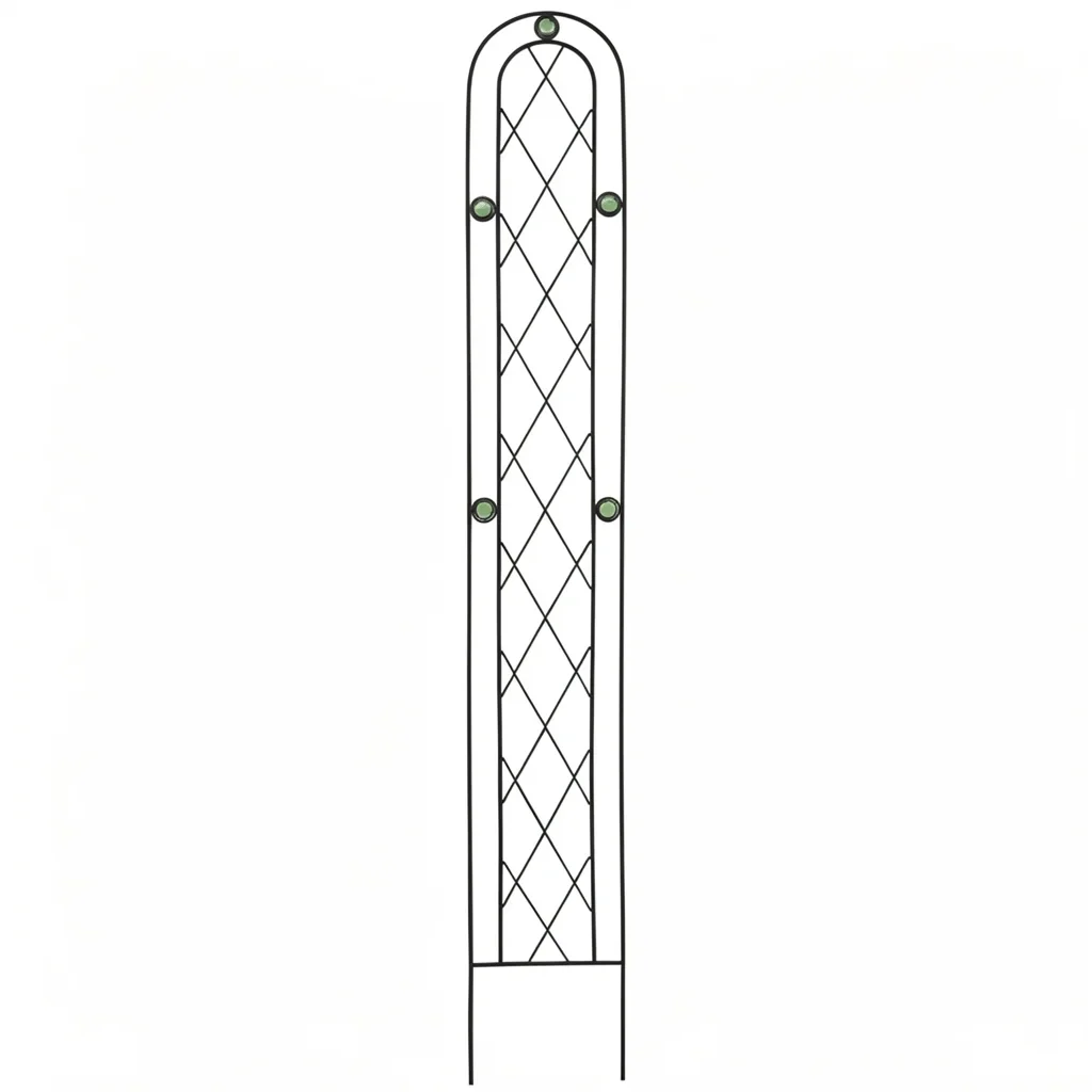 Arched Black Metal Garden Trellis, 6 Ft Tall