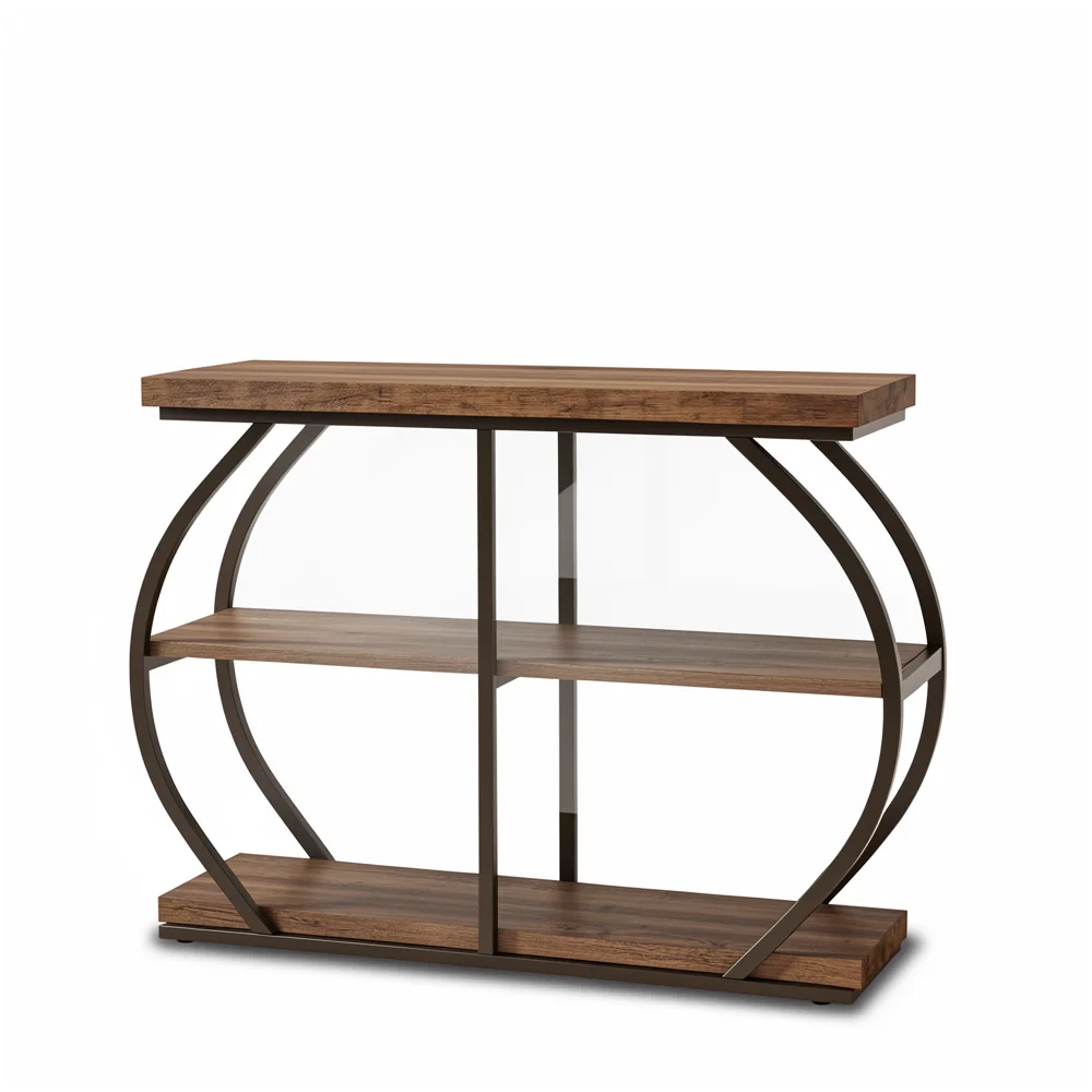 The Arched Industrial Console — Tiered with Steel Frame lifestyle