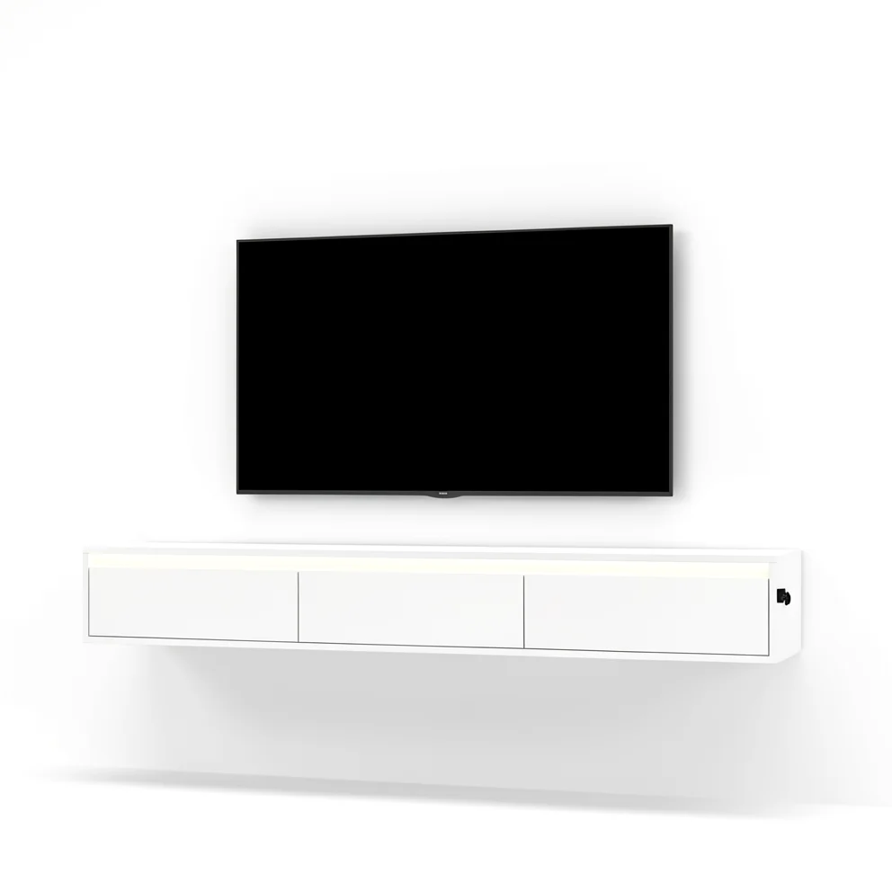 The Wall-Hung TV Console — Floating LED Storage