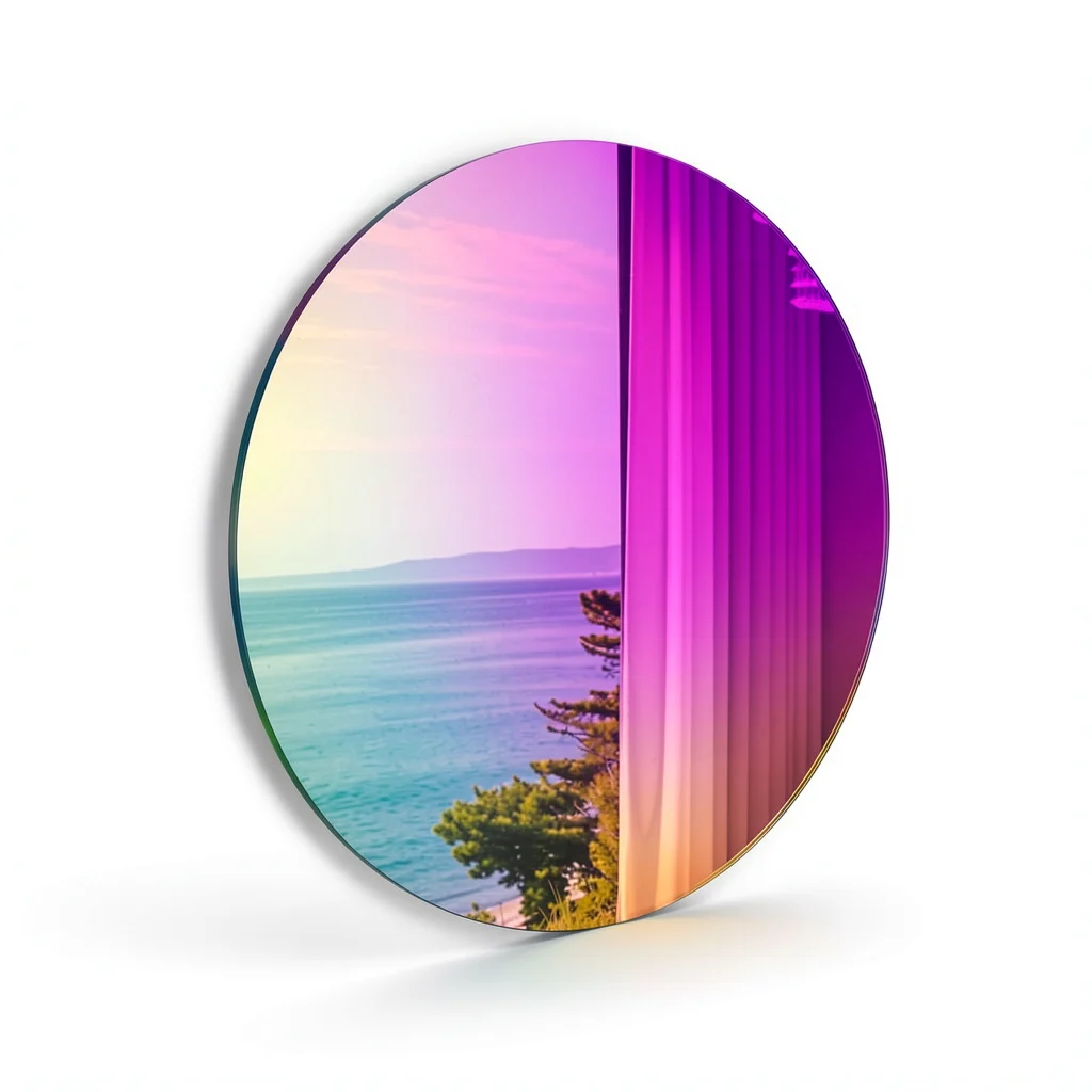 The Iridescent Round Mirror — Rainbow Glass Wall Decor