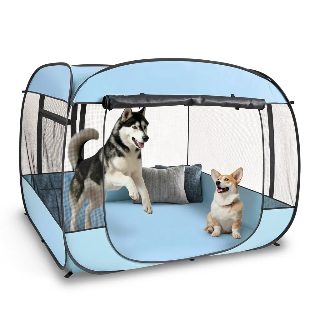 XL Pop-Up Dog House - 5.3 ft Gazebo-Style Pet Tent with Canopy